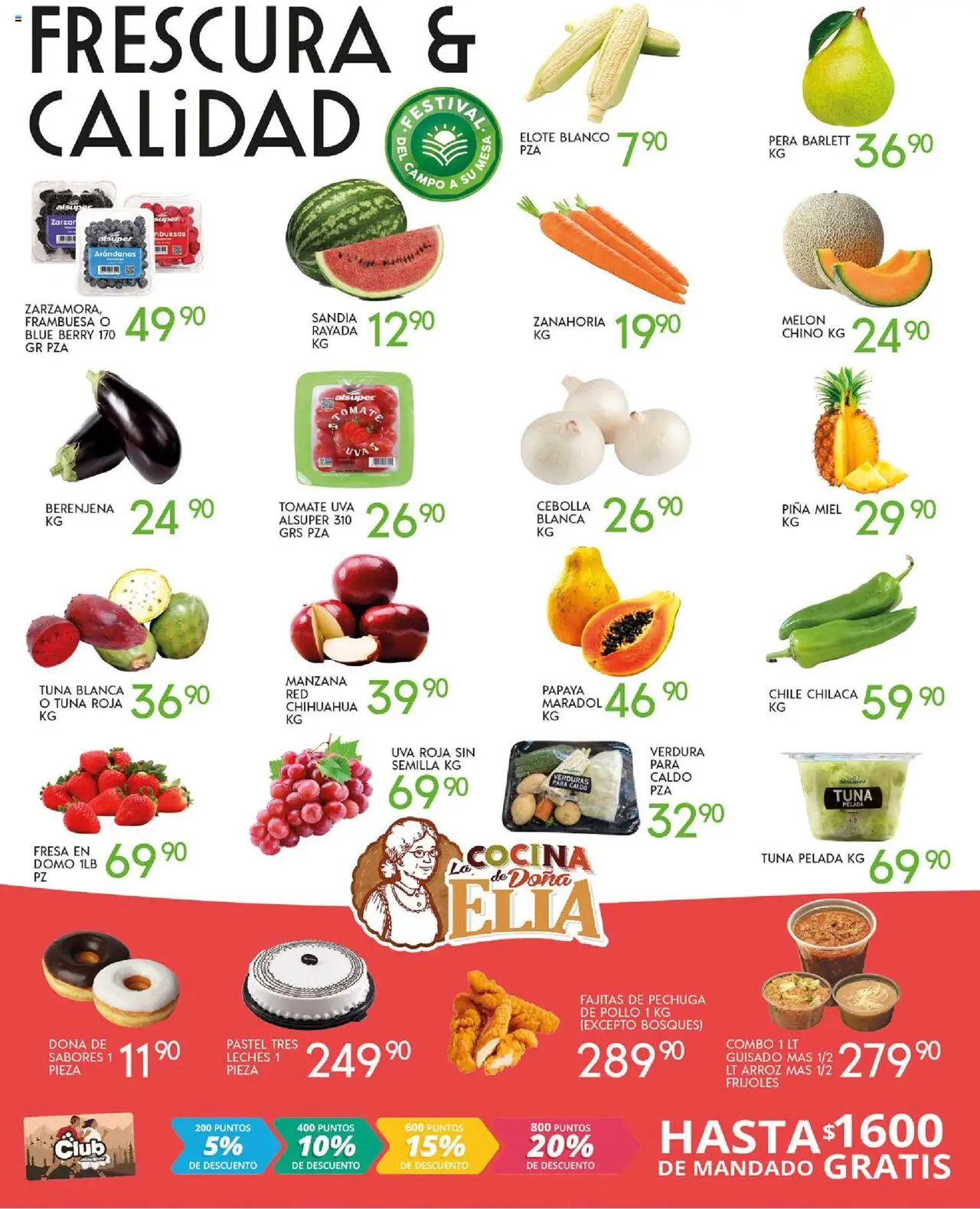 Nuevas ofertas de Alsuper válidas en toda la República Mexicana desde el 14.10.2025. ¡Encuentra las mejores ofertas en Alsuper - Folleto! | Página: 2 | Productos: Melón, Tomate, Manzana, Berenjena