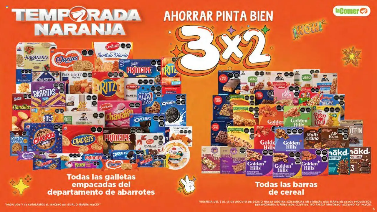 Nuevas ofertas de La Comer válidas en toda la República Mexicana desde el 06.08.2025. ¡Encuentra las mejores ofertas en La Comer - Folleto! | Página: 5 | Productos: Nuez, Galletas, Té