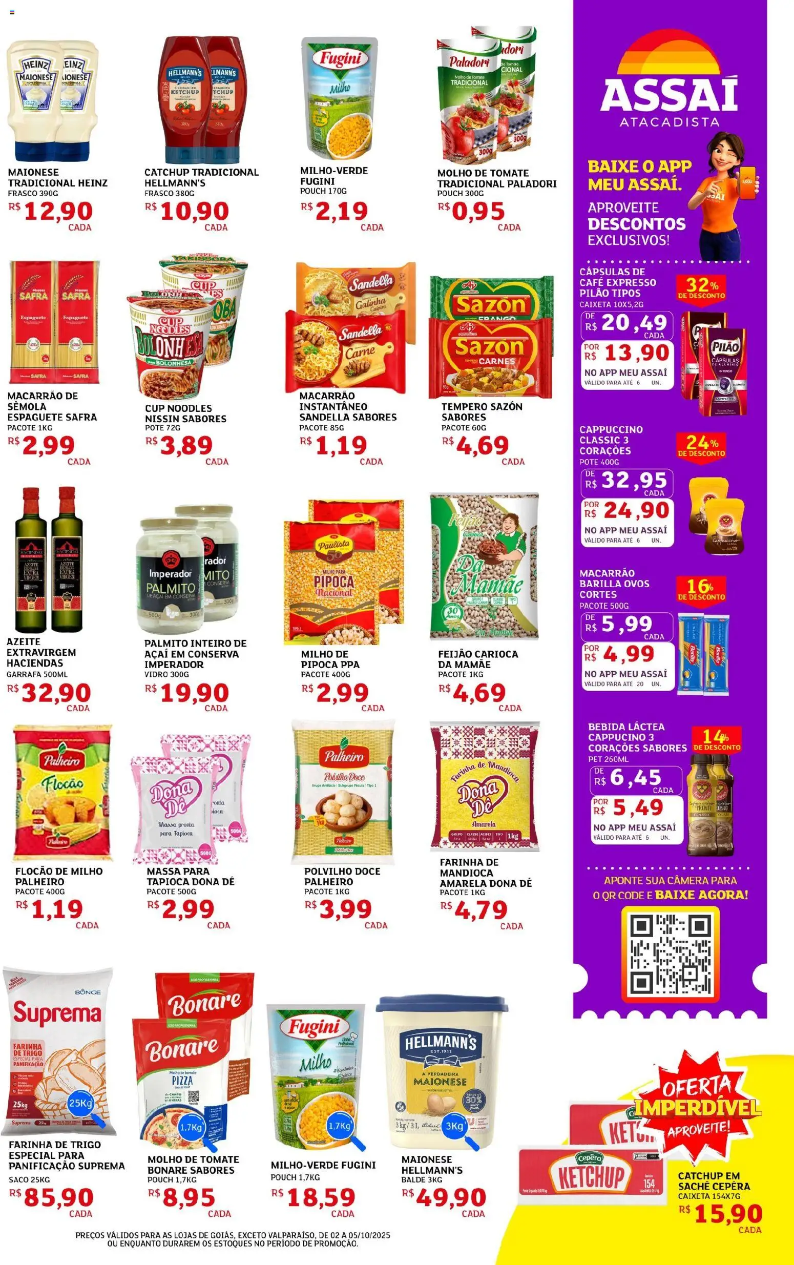 Assaí Atacadista Folheto - válido de 27.10.2025 | Página: 3 | Produtos: Mandioca, Café, Carne, Ketchup