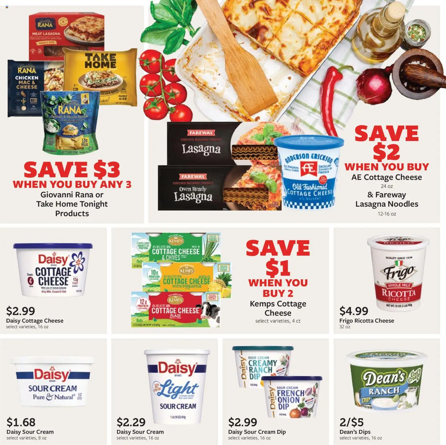 Fareway Monthly Ad - valid from 03.11.2025 | Page: 26 | Products: Cheese, Noodles, Cottage cheese, Oven