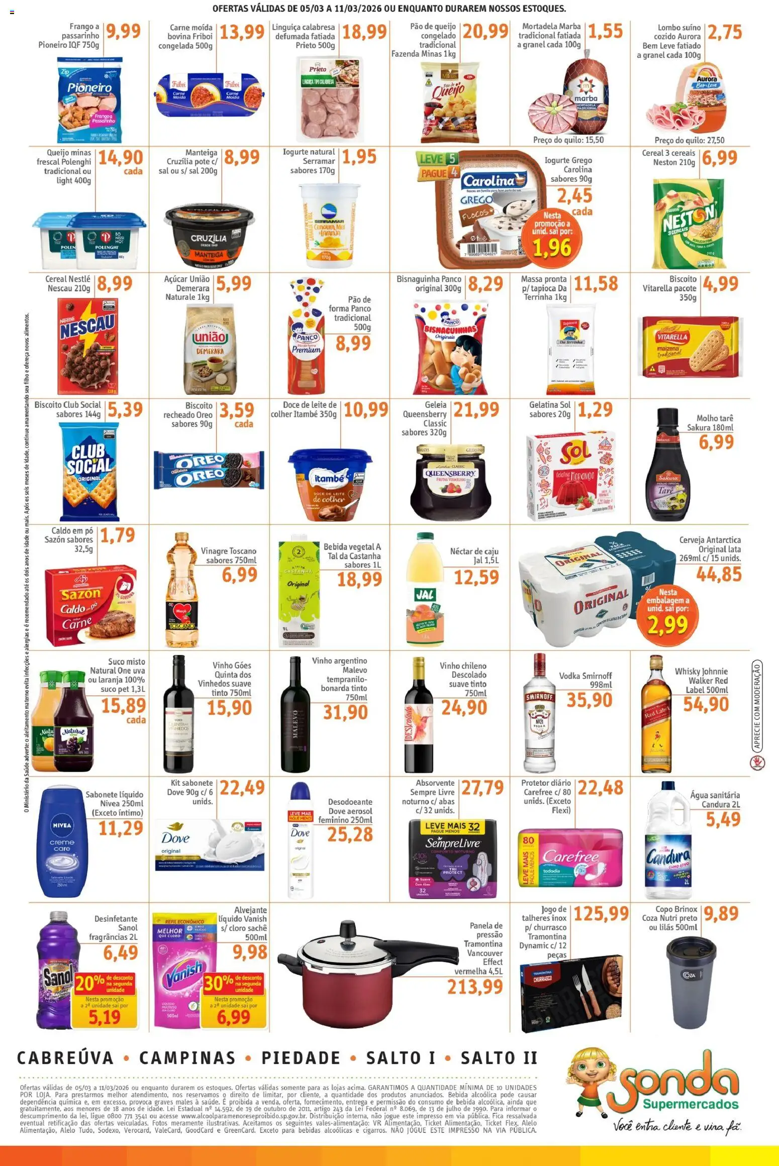 Sonda Folheto - válido de 05.03.2026 | Página: 2 | Produtos: Caju, Mel, Sempre Livre, Pão de queijo