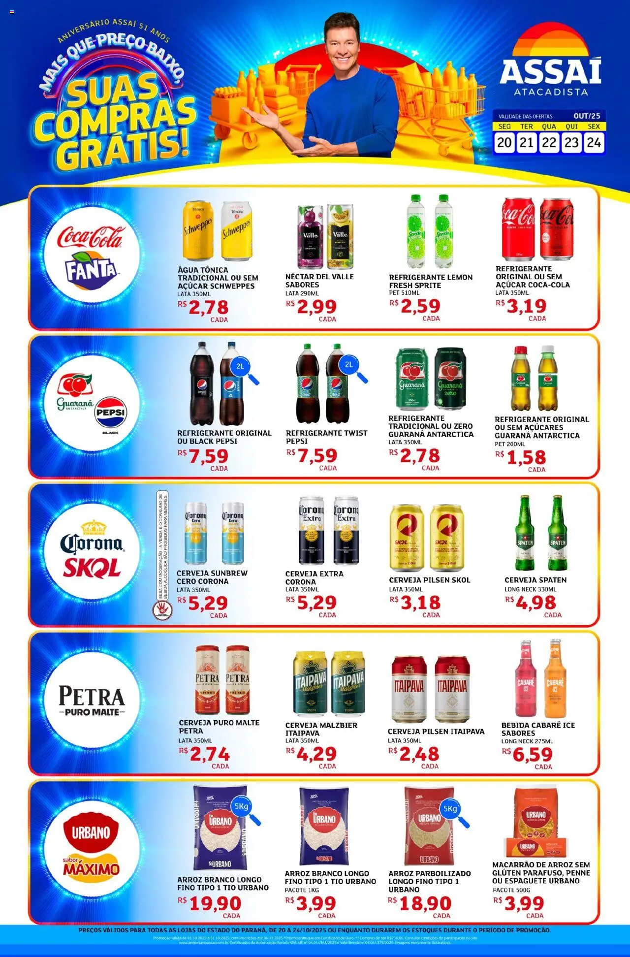 Assaí Atacadista Folheto - válido de 20.10.2025 | Página: 1 | Produtos: Espaguete, Água tônica, Macarrão, Tinta