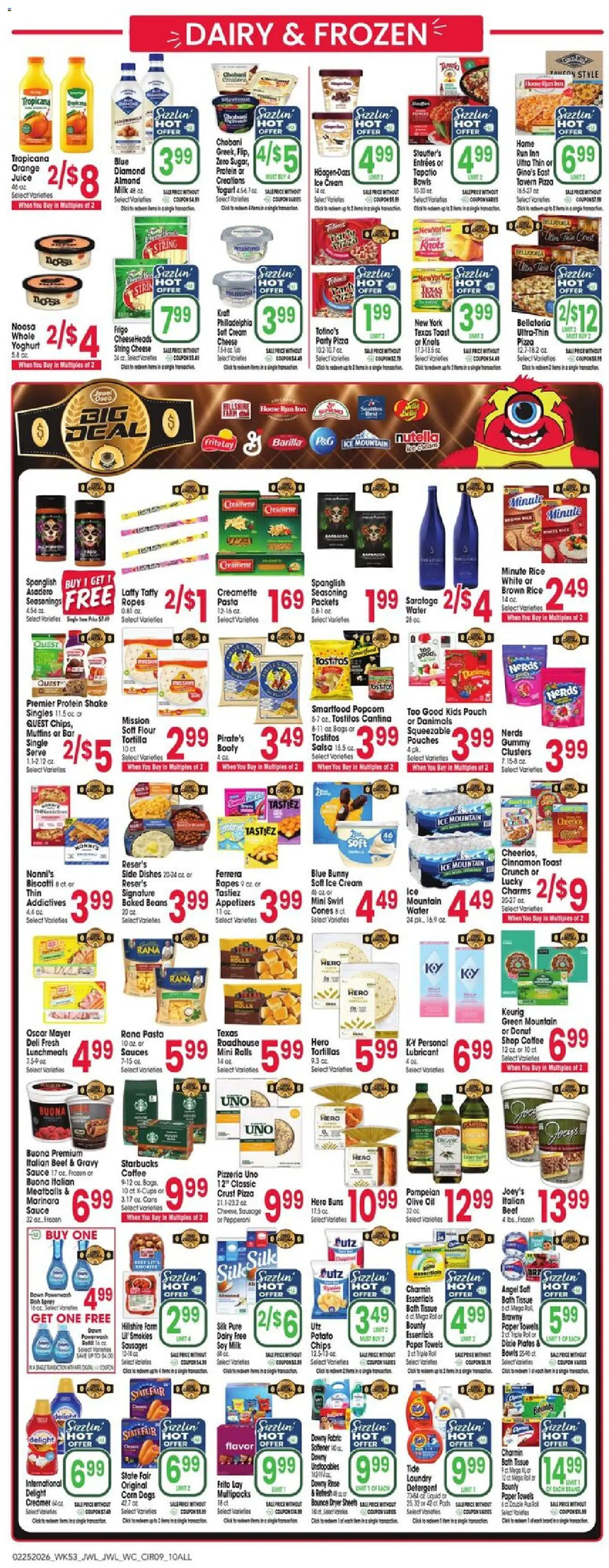 Jewel Osco Weekly Ad - IL - valid from 25.02.2026 | Page: 9 | Products: Yogurt, Pizza, Beef, Water
