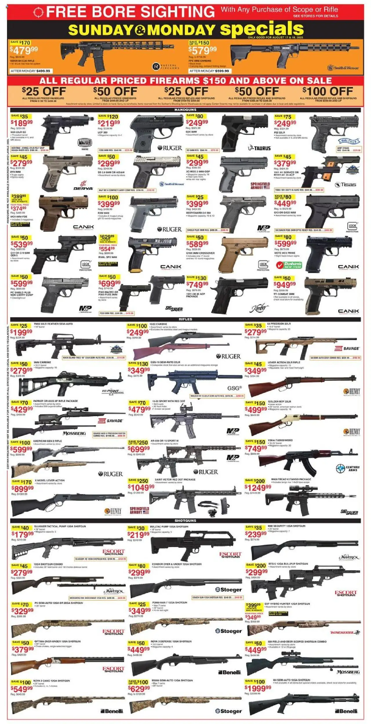 Dunham's Sports Weekly Ad - valid from 15.08.2025 | Page: 4 | Products: Pump, Shotgun, Pc, Rifle