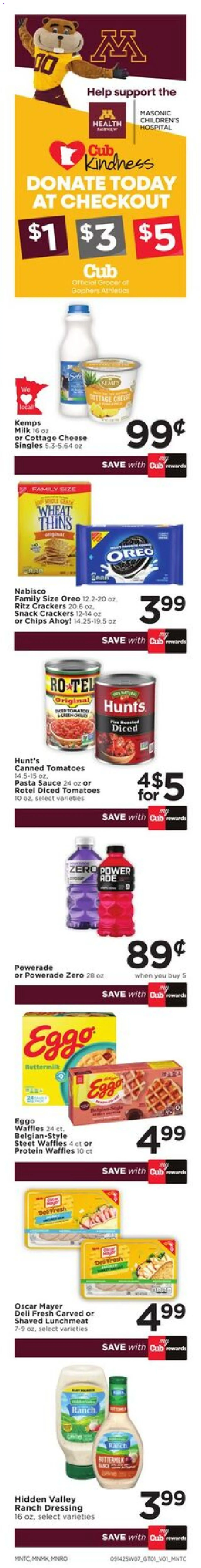 Cub Foods Weekly Ad - valid from 14.09.2025 | Page: 3 | Products: Milk, Cheese, Chips, Cottage cheese