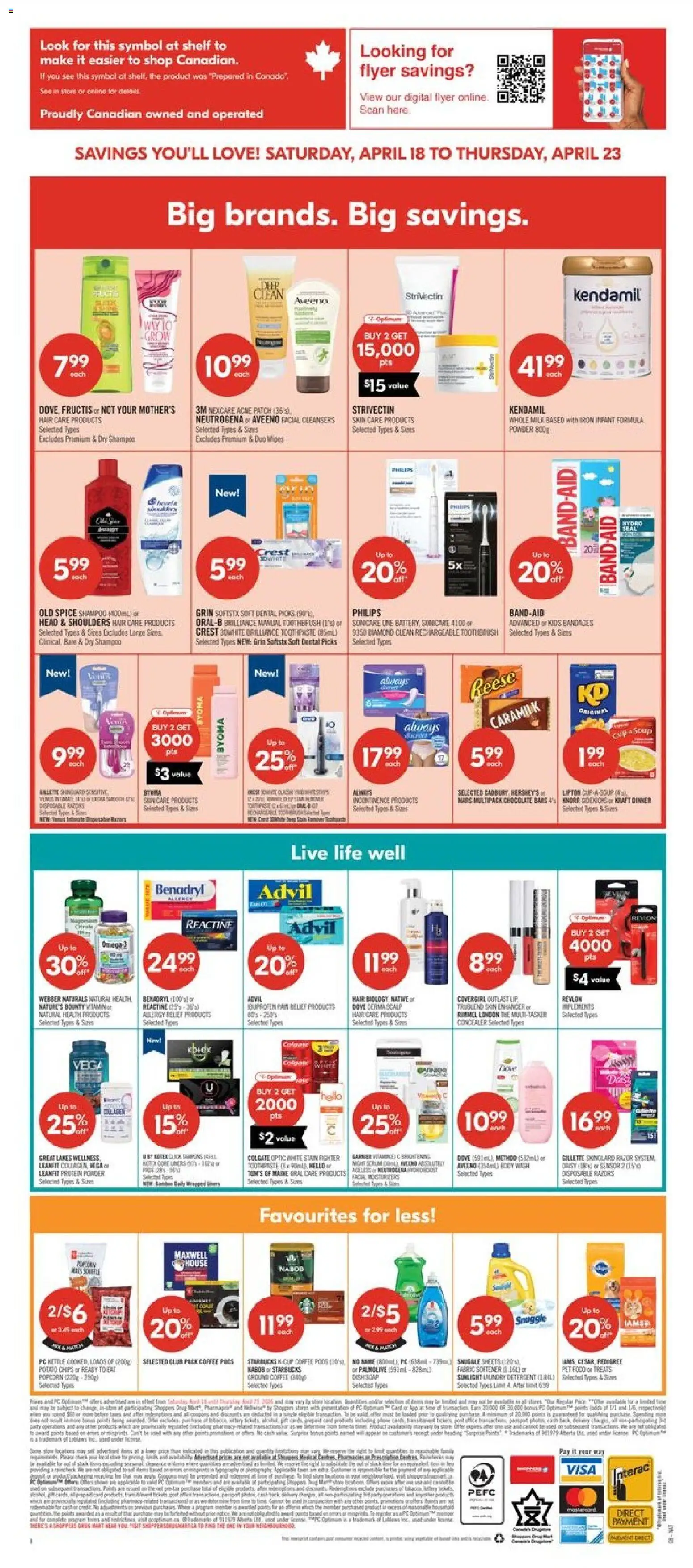 Shoppers flyer valid from 17.04.2026 | Page: 16 | Products: Chips, Shampoo, Milk, Coffee
