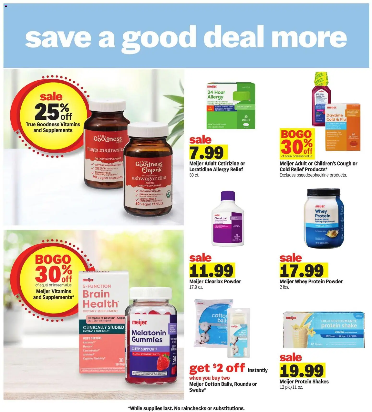 Meijer Weekly Ad - MI - valid from 18.03.2026 | Page: 19 | Products: Melatonin, Protein Powder, Powder