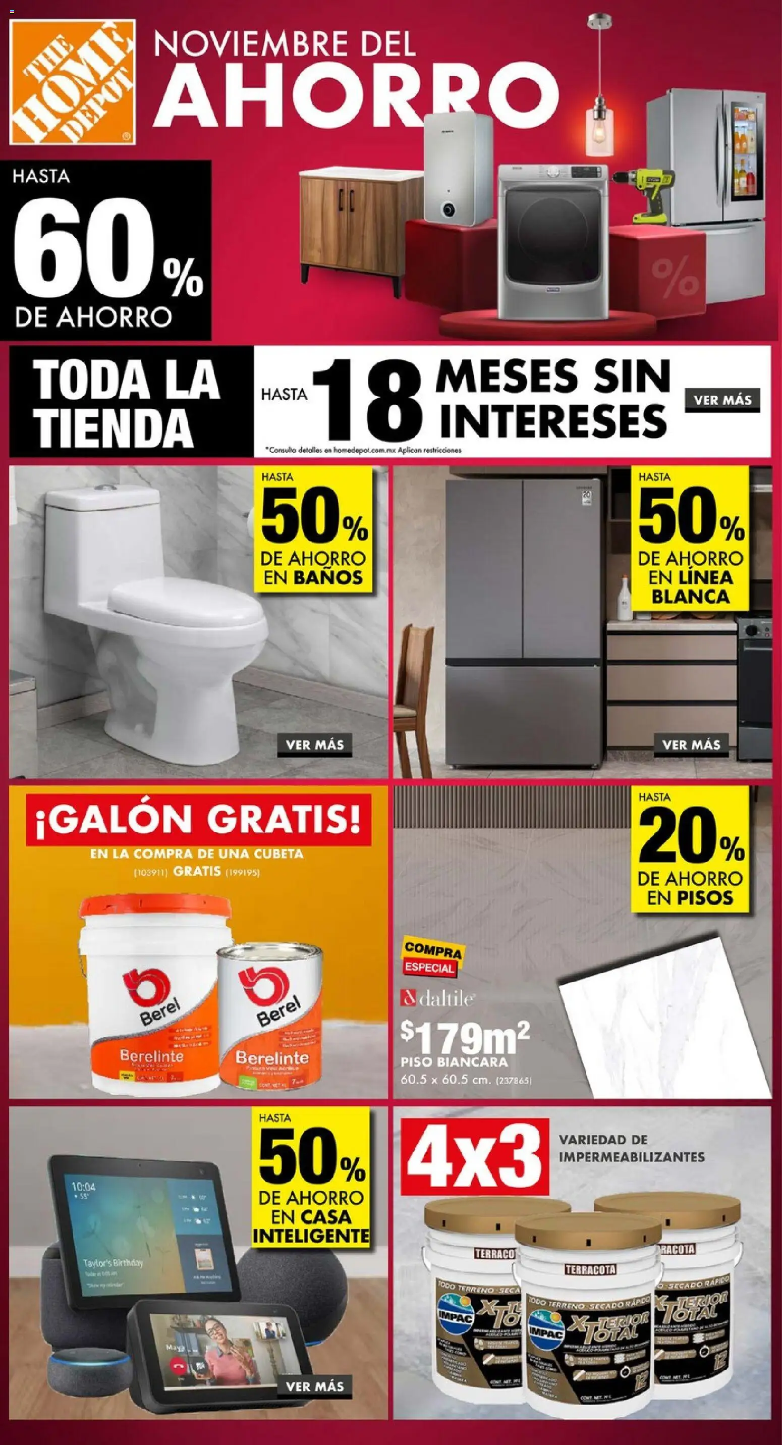Nuevas ofertas de Home Depot válidas en toda la República Mexicana desde el 07.11.2025. ¡Encuentra las mejores ofertas en Home Depot catálogo! | Página: 1