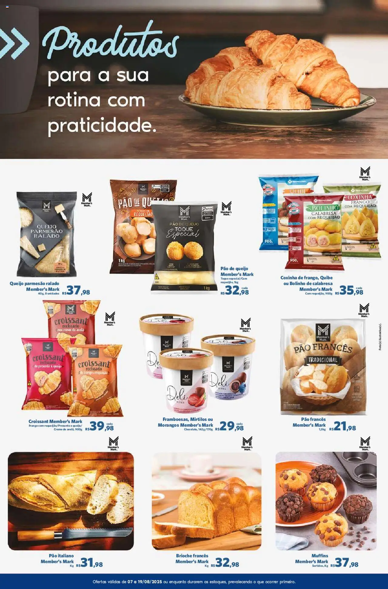 Sam's Club Folheto - válido de 07.08.2025 | Página: 4 | Produtos: Presunto, Morangos, Creme, Requeijão
