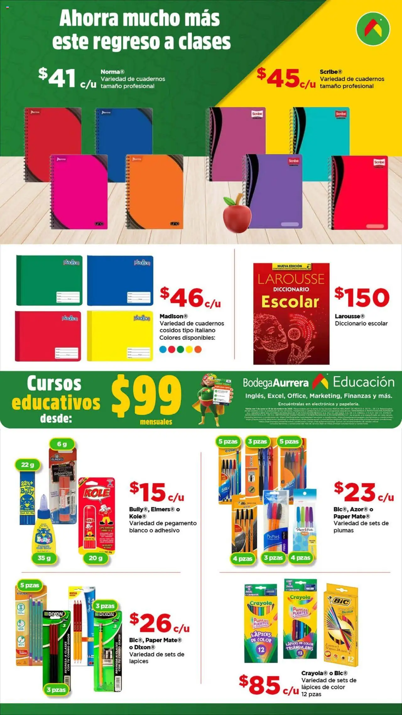 Nuevas ofertas de Bodega Aurrerá válidas en toda la República Mexicana desde el 14.08.2025. ¡Encuentra las mejores ofertas en Bodega Aurrerá - Folleto - Ahorra mucho más este regreso a clases! | Página: 2 | Productos: Pegamento, Mate