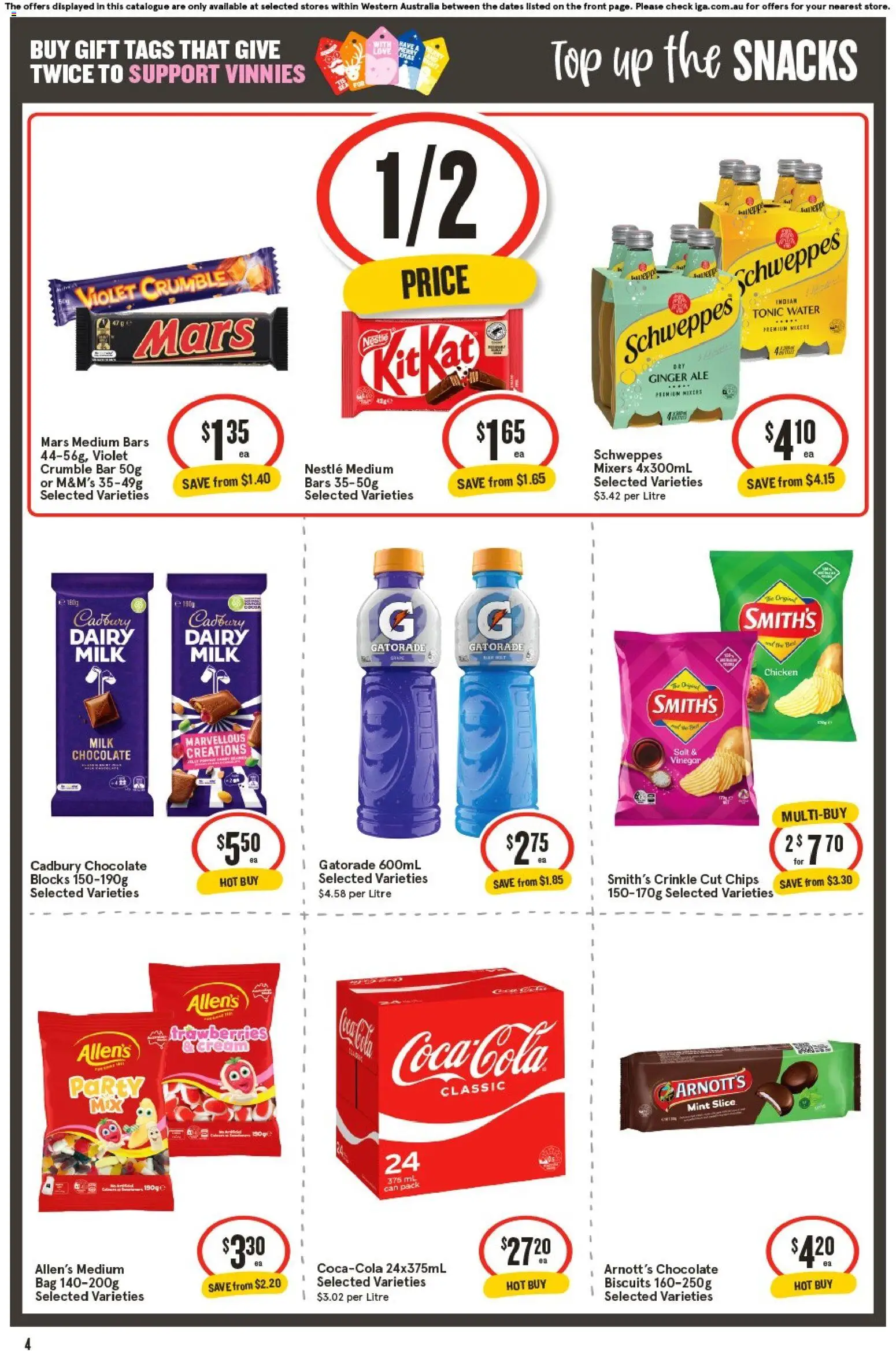 IGA catalogue - valid from 26.11.2025 | Page: 4 | Products: Milk, Dairy, Chips, Salt