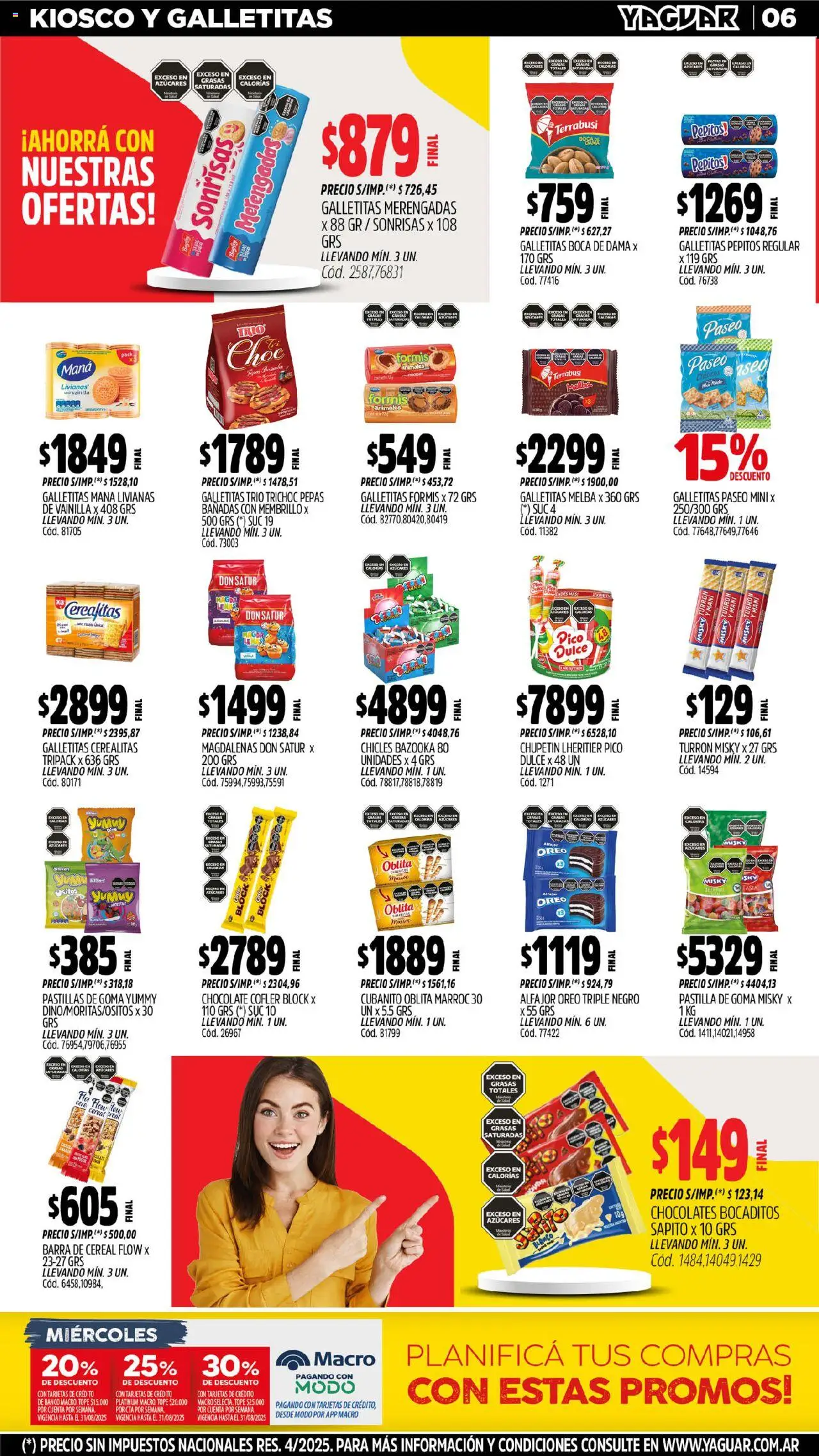 Yaguar - Misiones │ válido desde el 18.08.2025 | Página: 6 | Productos: Pico, Galletitas, Mani, Turrón