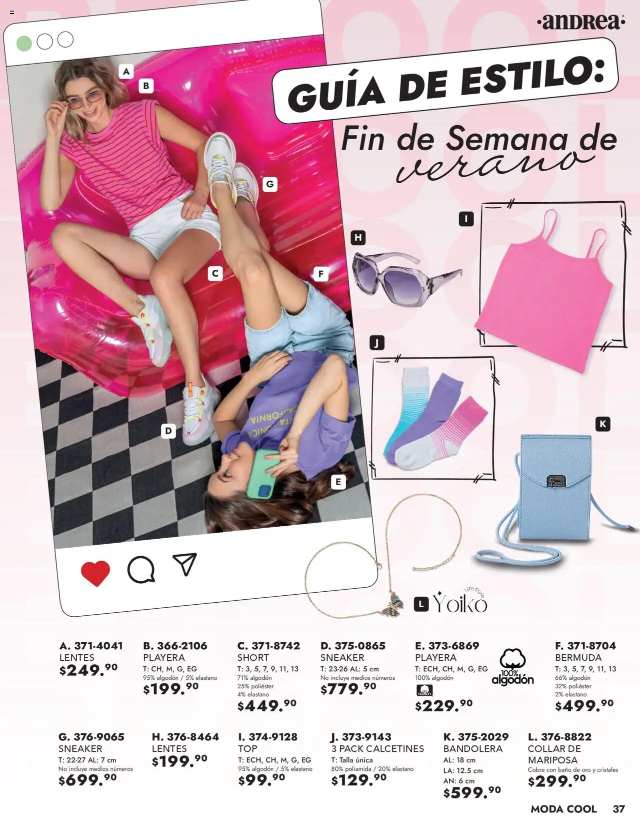 Nuevas ofertas de Andrea válidas en toda la República Mexicana desde el 25.05.2025. ¡Encuentra las mejores ofertas en Andrea - Catálogo Vestir Exterior! | Página: 37 | Productos: Lentes, Algodón, Playera, Collar