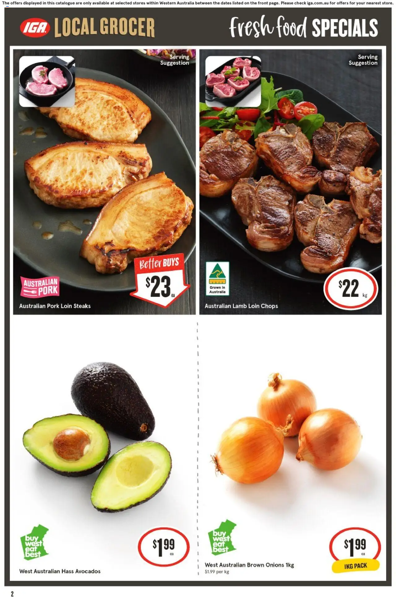 IGA catalogue - valid from 20.08.2025 | Page: 2 | Products: Pork, Lamb, Onions
