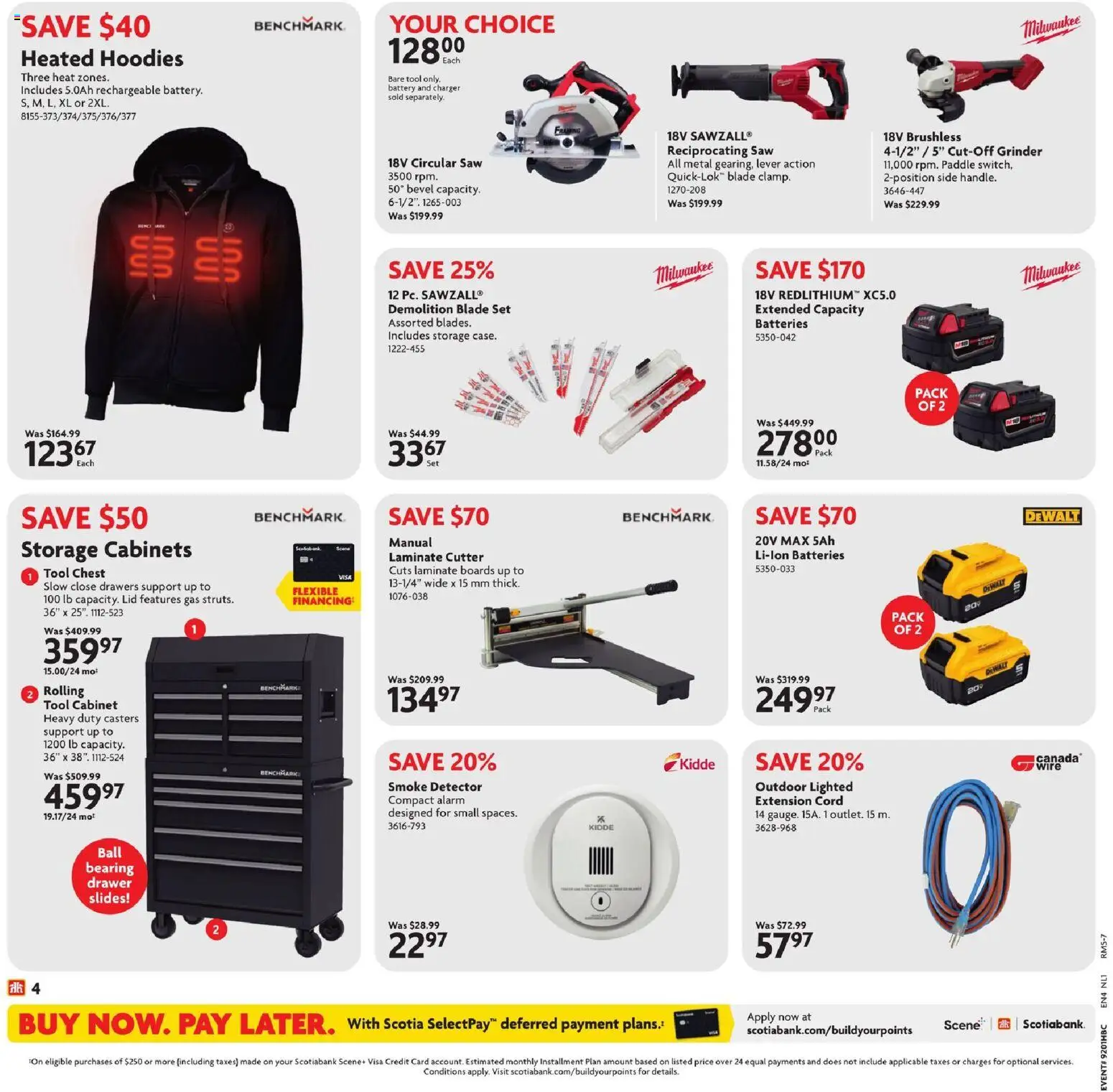 Home Hardware flyer valid from 01.01.2026 | Page: 4 | Products: Cutter, Grinder, Cabinet, Battery