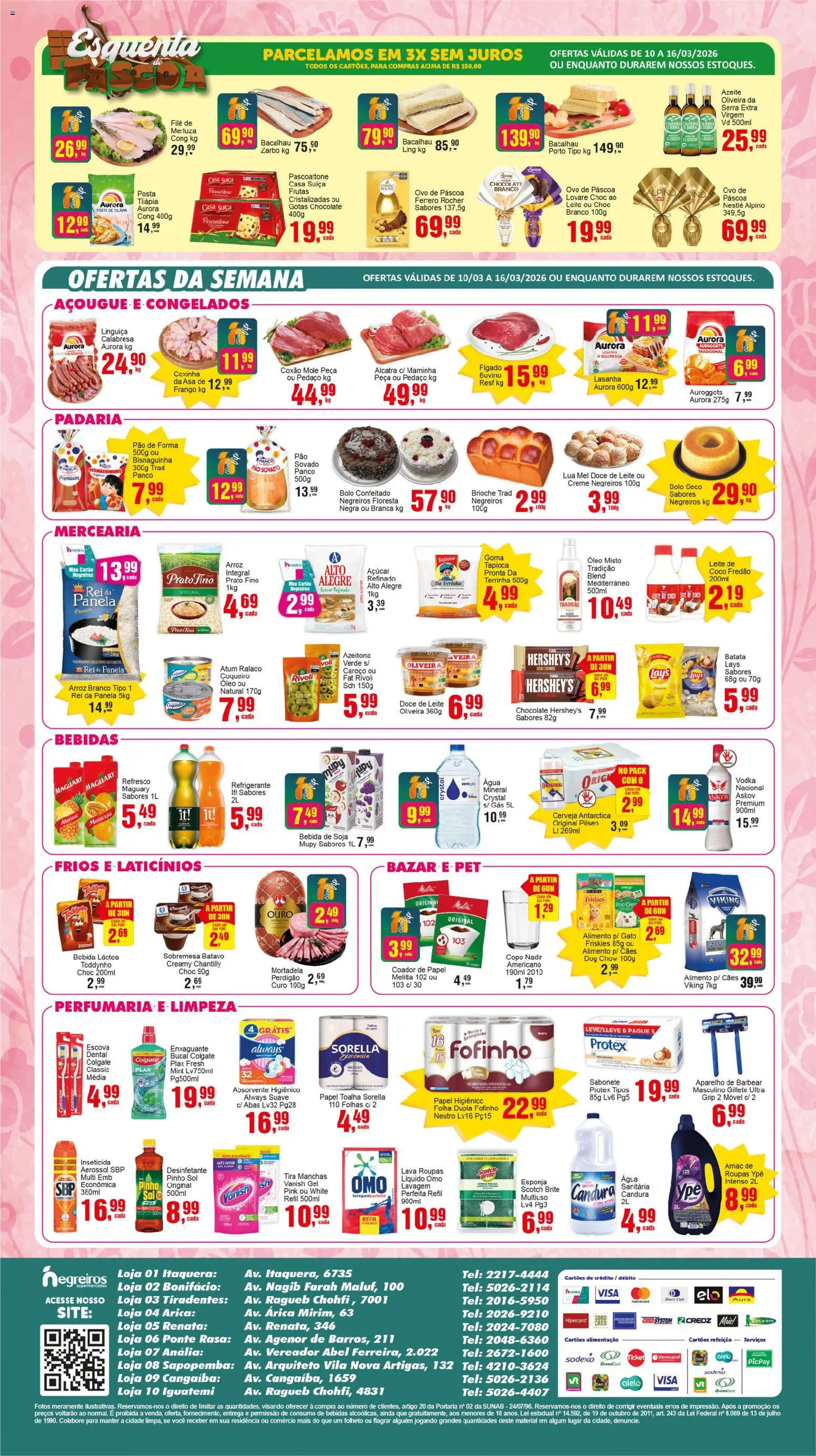 Negreiros Folheto - válido de 10.03.2026 | Página: 2 | Produtos: Esponja, Óleo, Chocolate, Mortadela