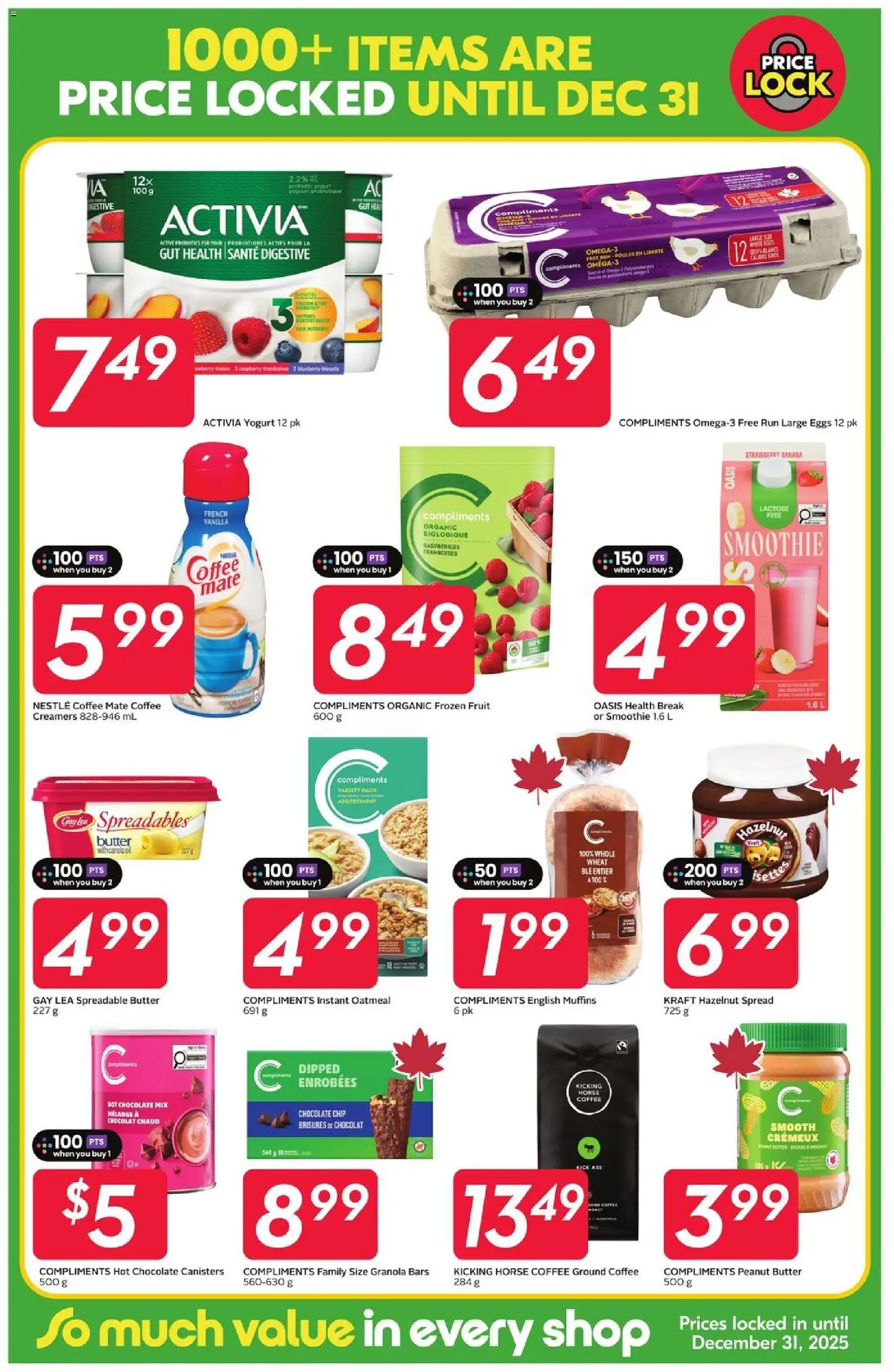 Sobeys flyer valid from 27.11.2025 | Page: 5 | Products: Yogurt, Eggs, Coffee, Chocolate