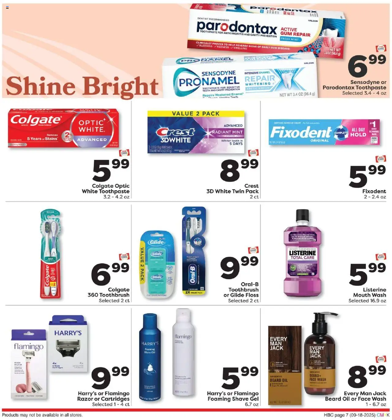 Weis Hello Autumn - valid from 18.09.2025 | Page: 7 | Products: Adhesive, Toothpaste, Toothbrush, Shave Gel