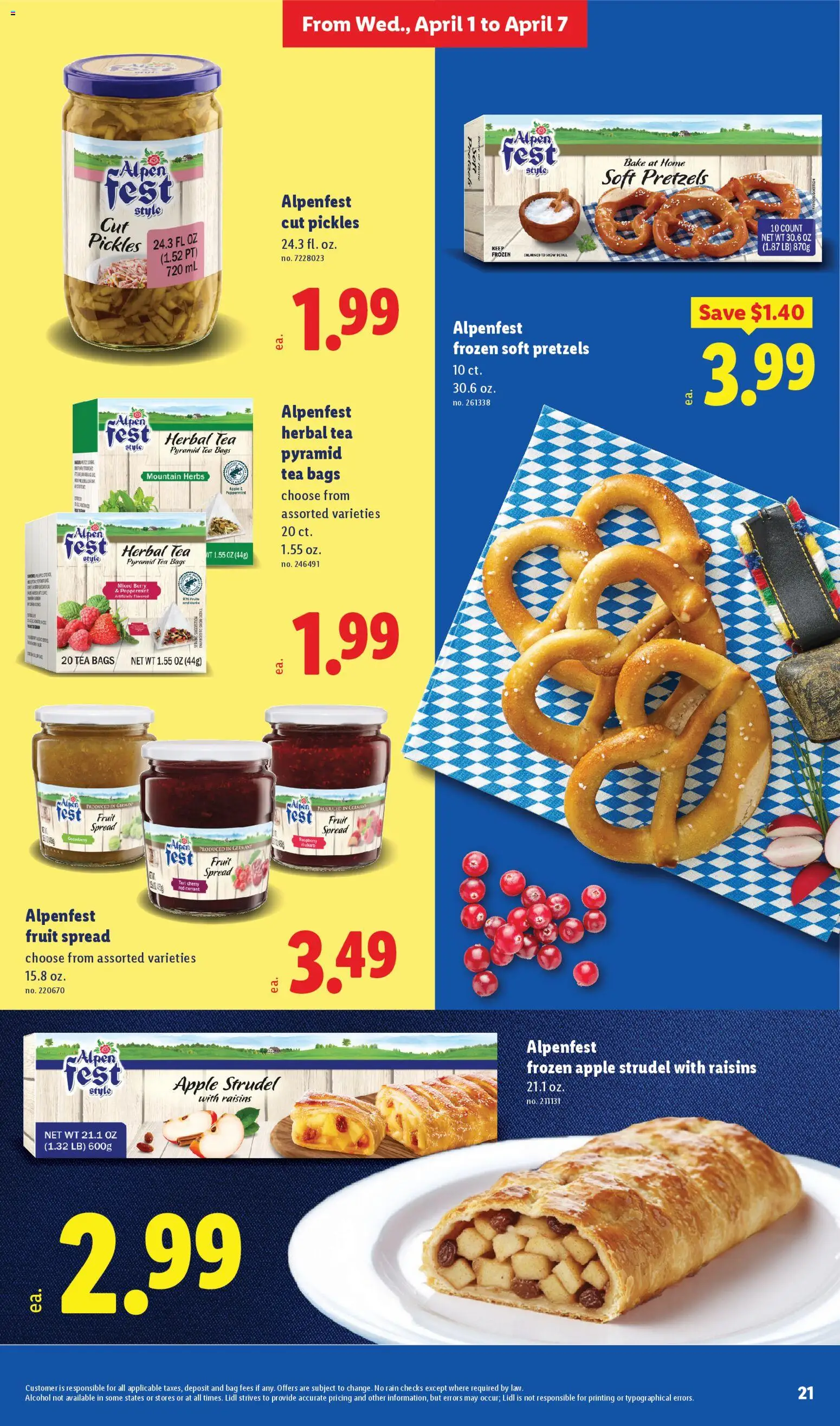 Lidl Weekly Ad - valid from 01.04.2026 | Page: 21 | Products: Tea, Raisins, Raspberry, Bag