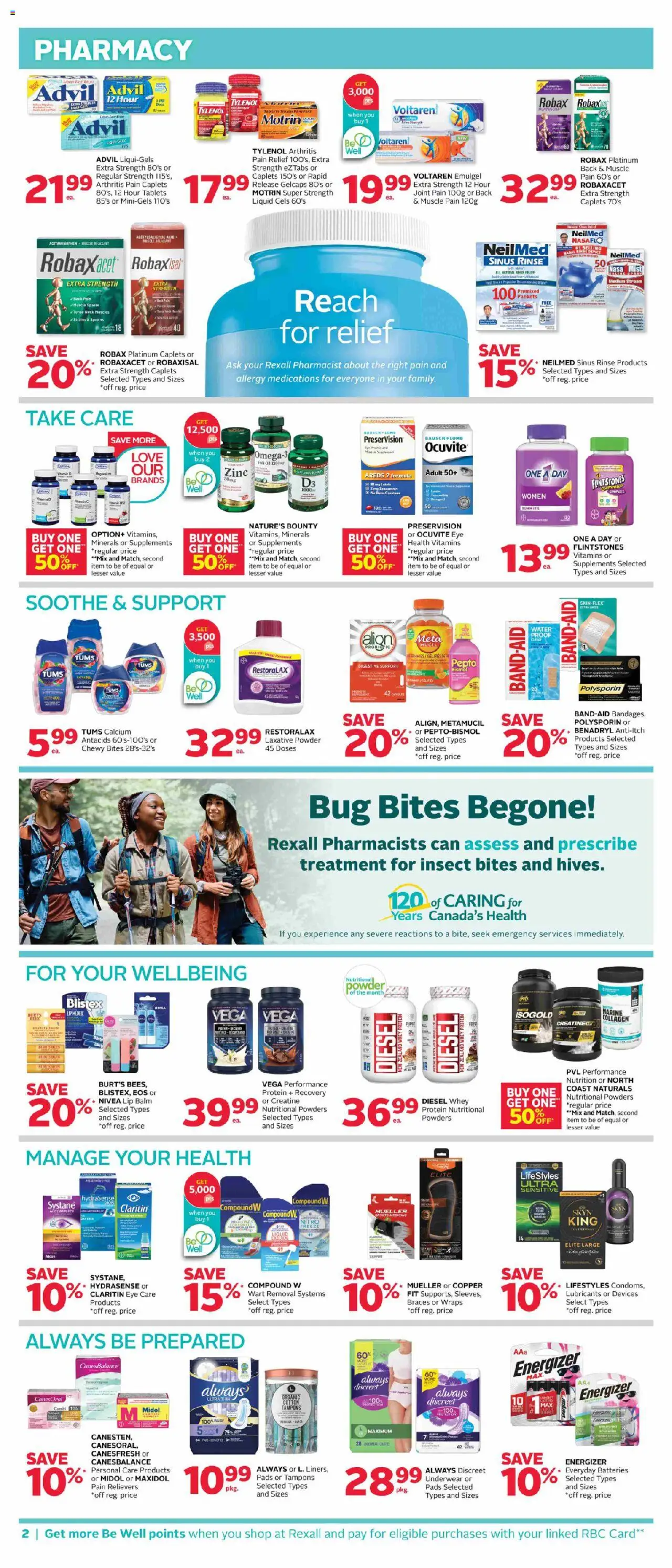 Rexall flyer valid from 15.08.2025 | Page: 4 | Products: Fish, Powder, Underwear