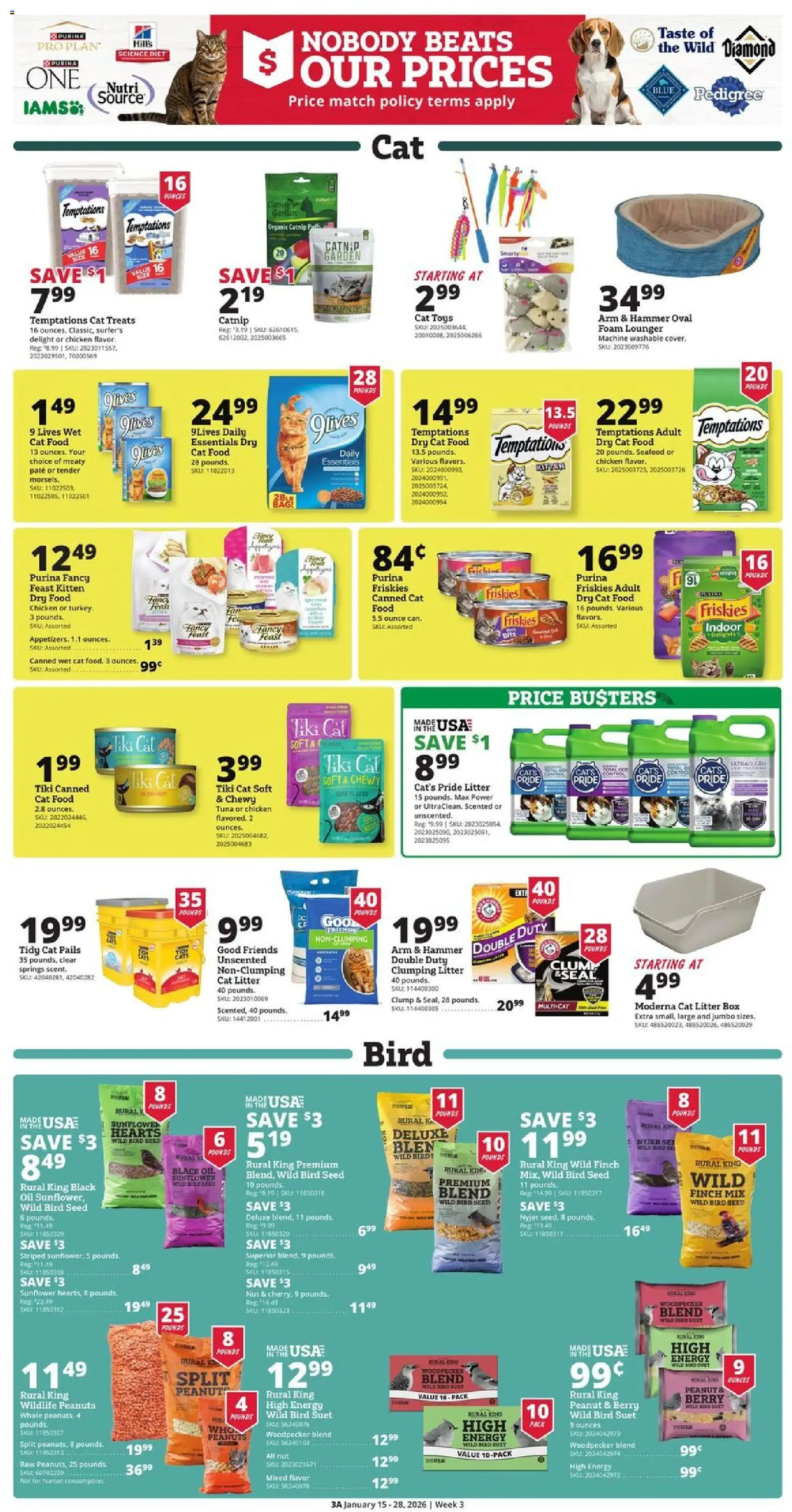 Rural King Weekly Ad - valid from 15.01.2026 | Page: 3 | Products: Box, Cat Food, Hammer, Suit