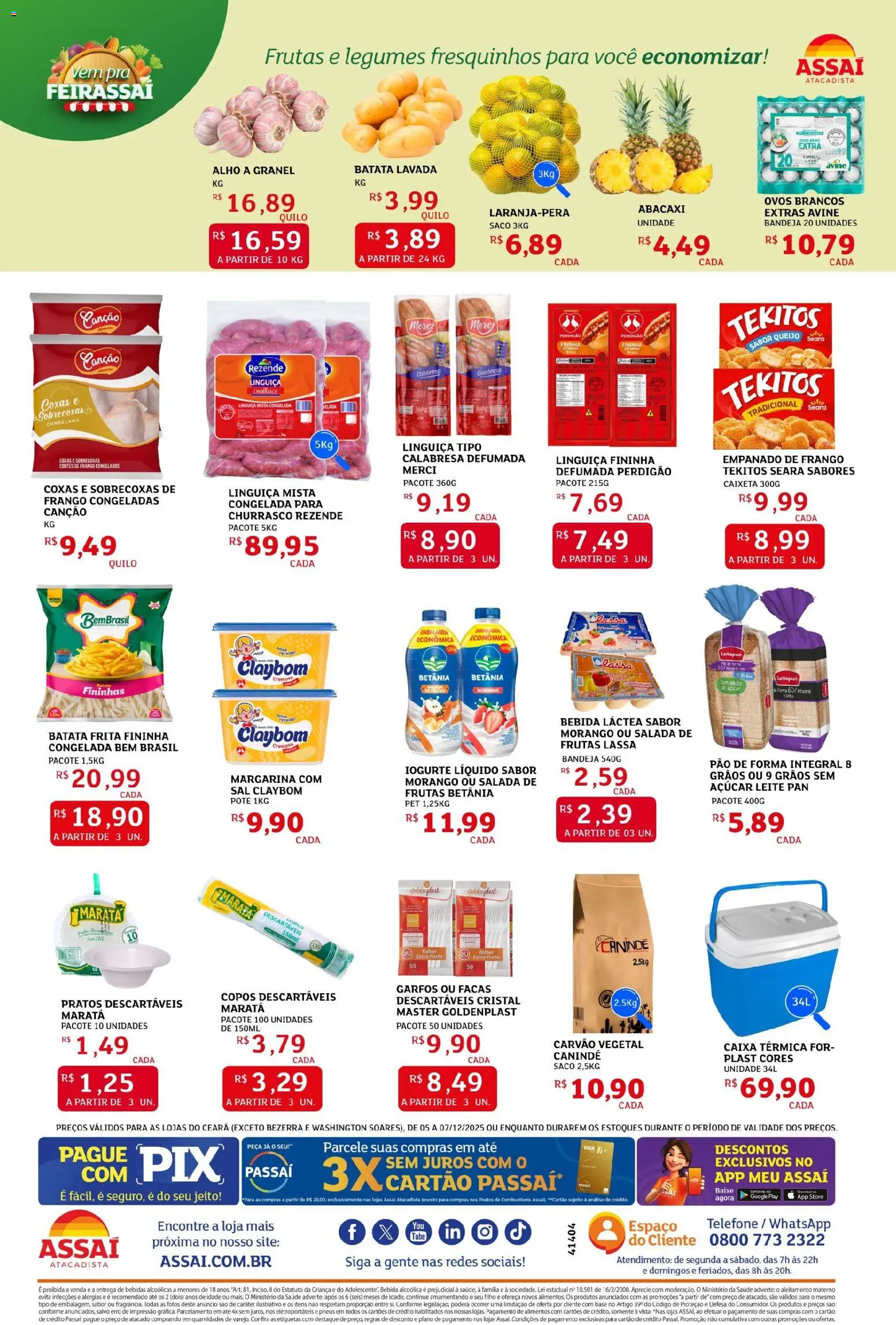Assaí Atacadista Folheto - válido de 06.12.2025 | Página: 2 | Produtos: Caixa térmica, Queijo, Pneus, Telefone