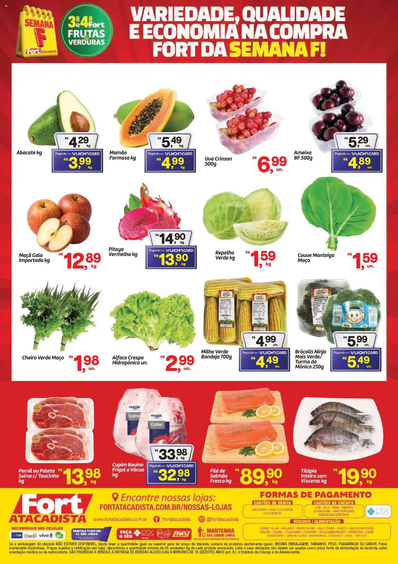Fort Atacadista Folheto - válido de 03.02.2026 | Página: 2 | Produtos: Celular, Bandeja, Alface, Couve