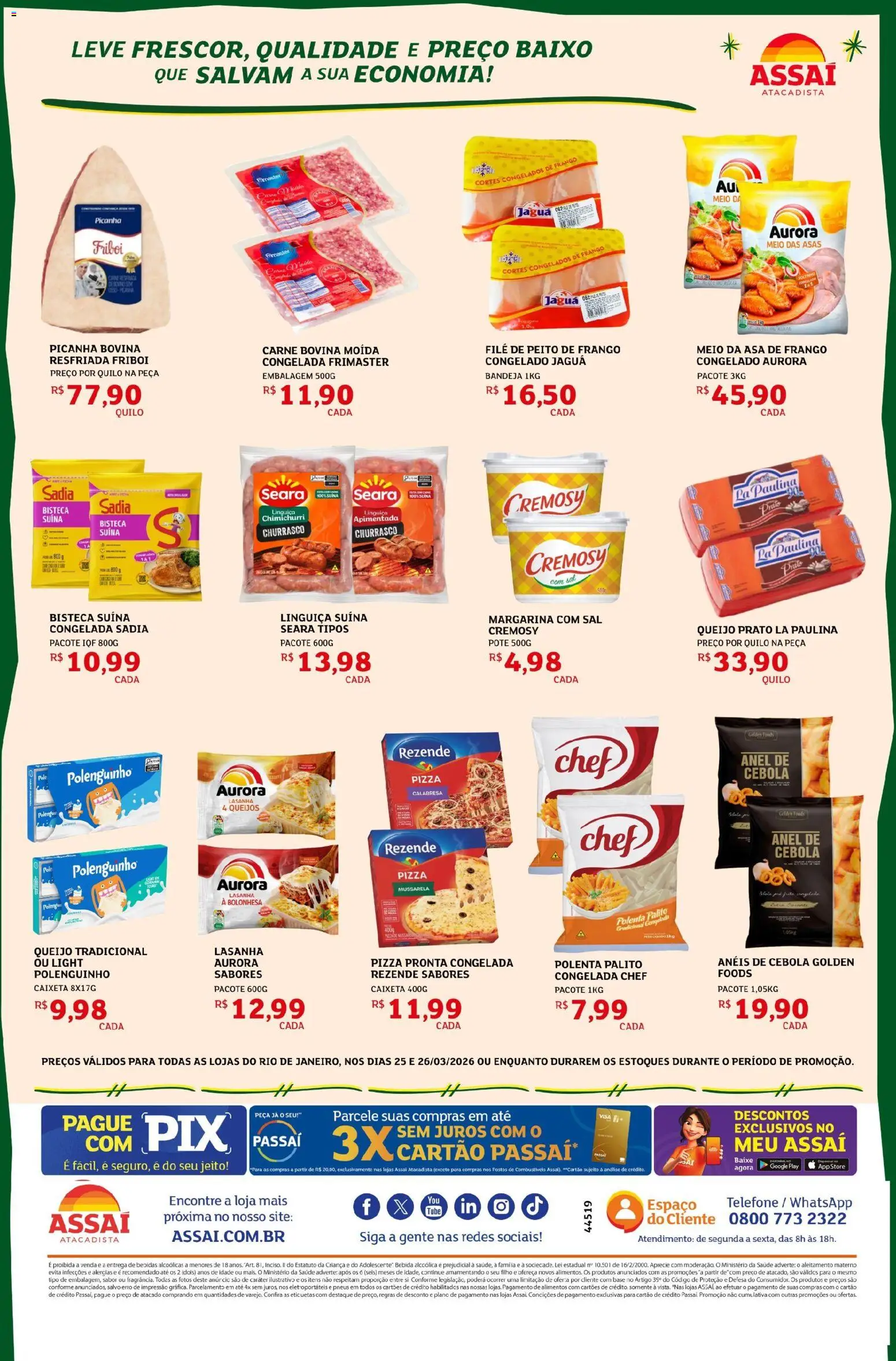Assaí Atacadista Folheto - válido de 25.03.2026 | Página: 2 | Produtos: Pneus, Carne, Mussarela, Margarina