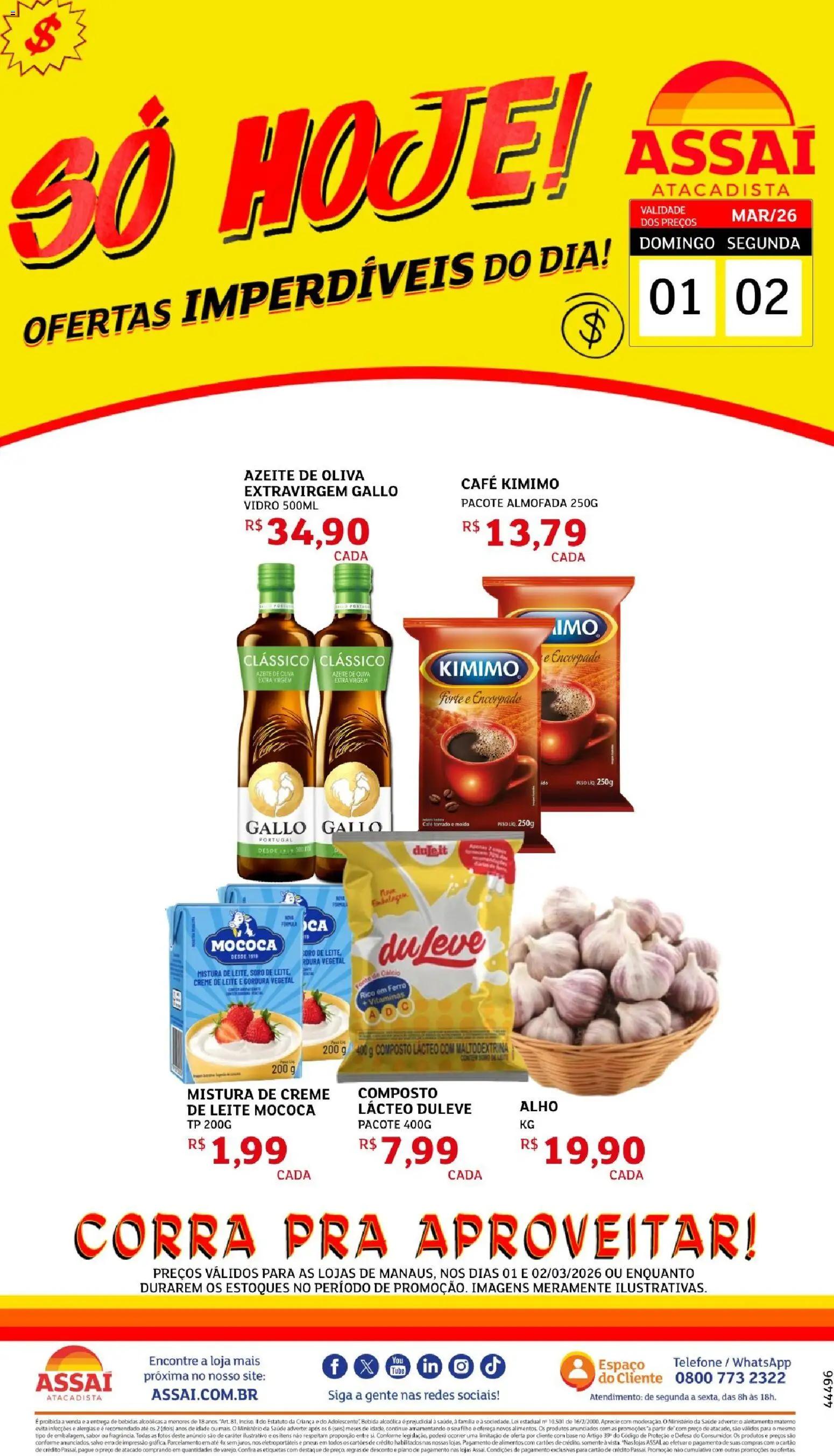 Assaí Atacadista Folheto - válido de 01.03.2026 | Página: 1 | Produtos: Ferro, Café, Creme, Creme de leite