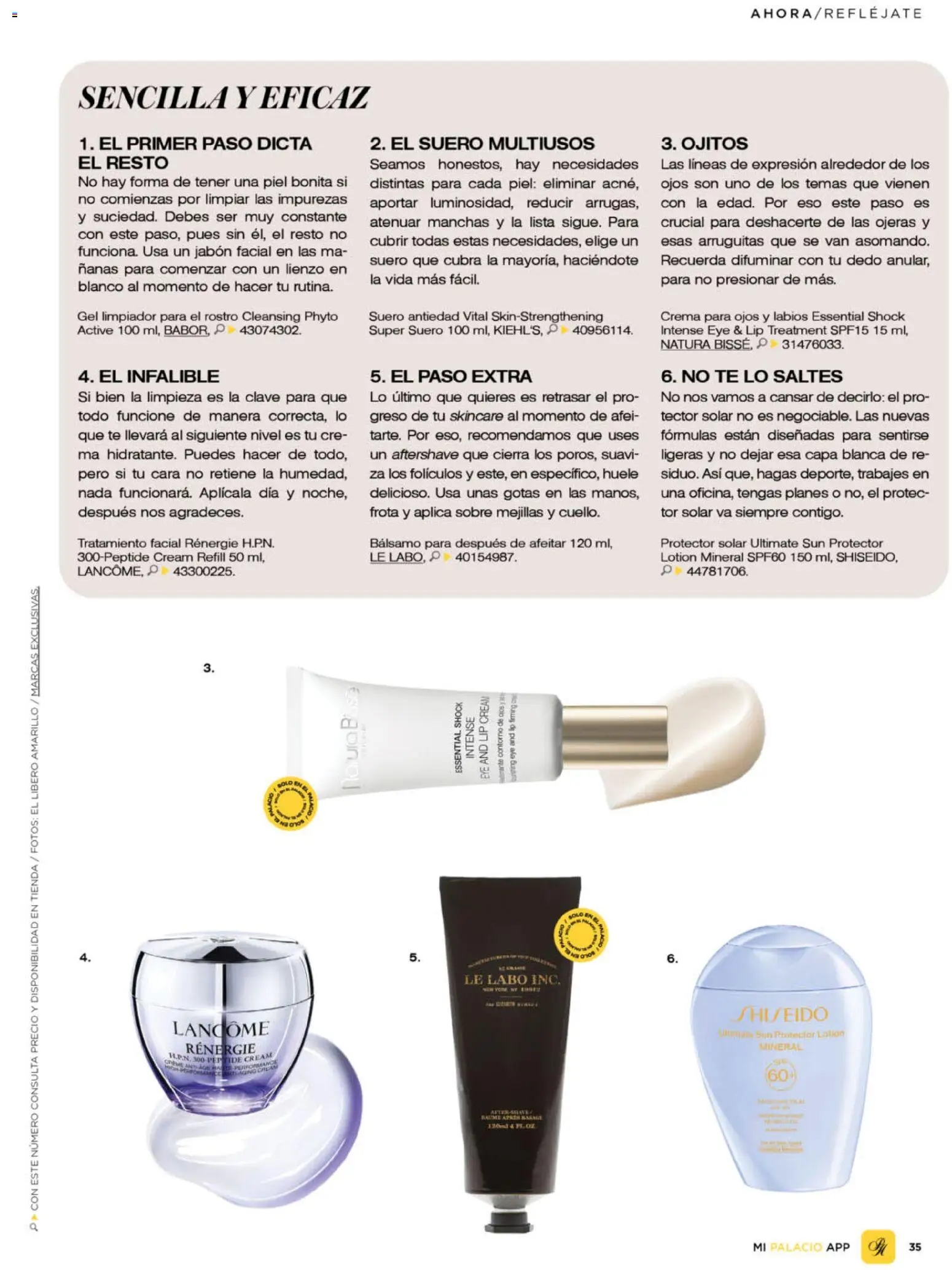 Nuevas ofertas de Palacio De Hierro válidas en toda la República Mexicana desde el 01.04.2026. ¡Encuentra las mejores ofertas en Palacio De Hierro catálogo! | Página: 37 | Productos: Contorno de ojos, Crema, Té, Jabón