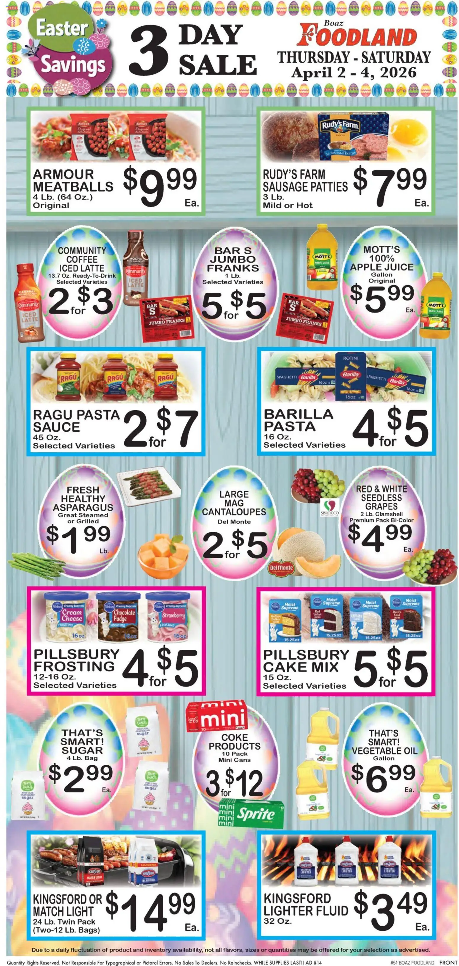 Foodland Weekly Ad - valid from 31.03.2026 | Page: 5 | Products: Butter, Oil, Sauce, Grapes