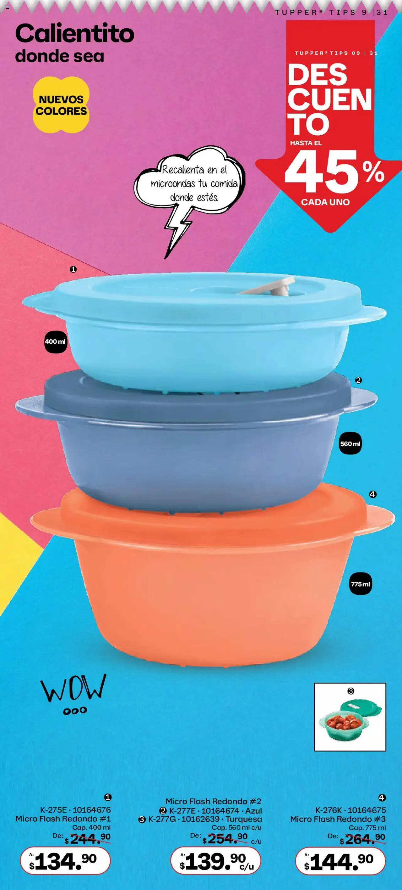 Nuevas ofertas de Tupperware válidas en toda la República Mexicana desde el 11.08.2025. ¡Encuentra las mejores ofertas en Tupperware catálogo! | Página: 31 | Productos: Microondas, Tupper
