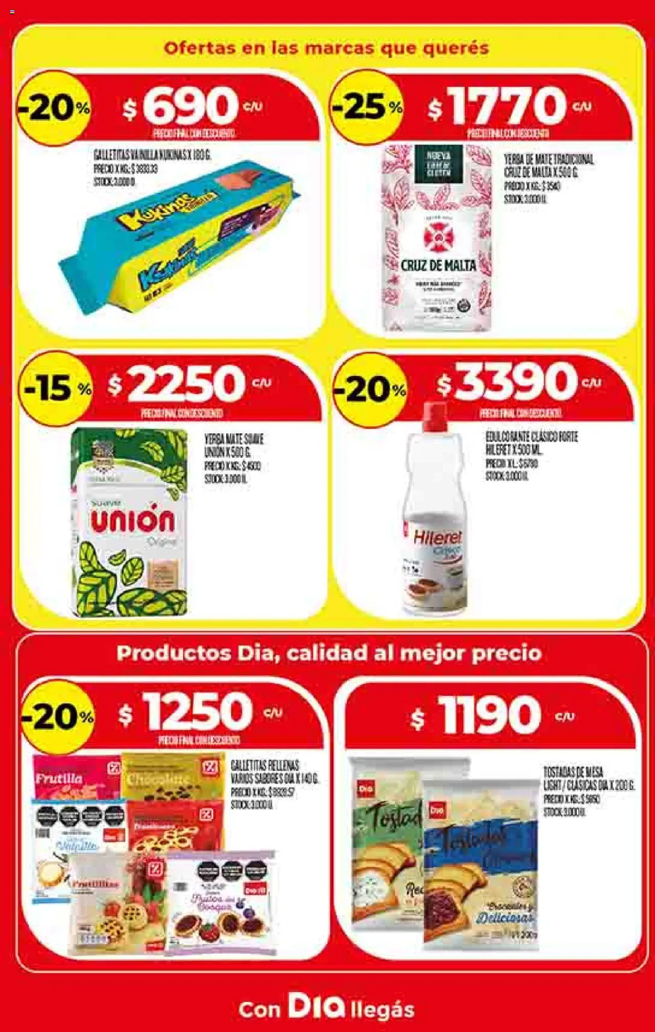 Supermercado DIA Ofertas │ válido desde el 27.08.2025 | Página: 10 | Productos: Galletitas, Frutilla, Yerba, Edulcorante