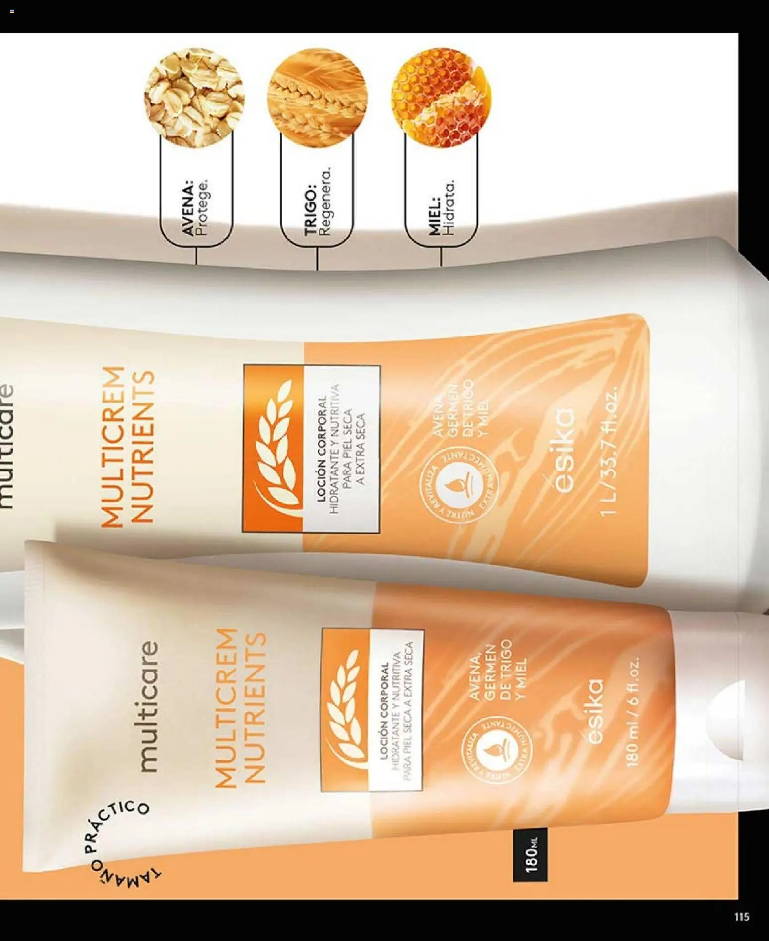 Ésika revista - valida desde el 01.04.2026 | Página: 115 | Productos: Avena, Loción
