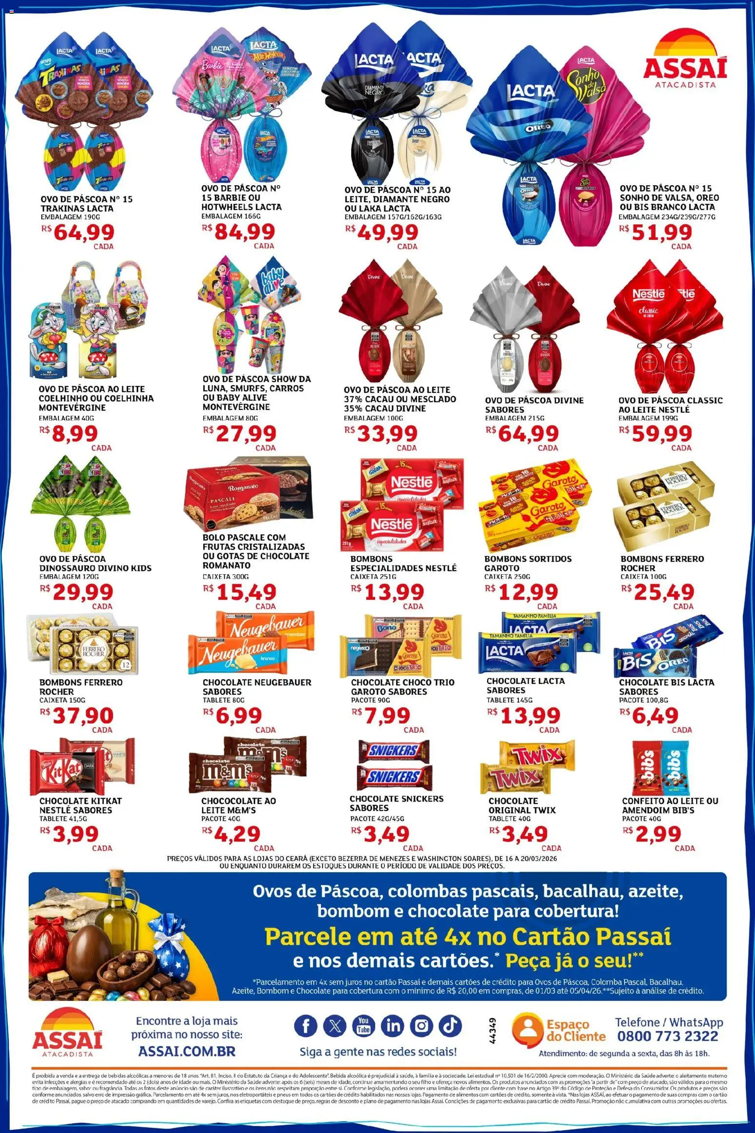 Assaí Atacadista Folheto - válido de 16.03.2026 | Página: 3 | Produtos: Ovo de páscoa, Neugebauer, Bolo, Frutas cristalizadas