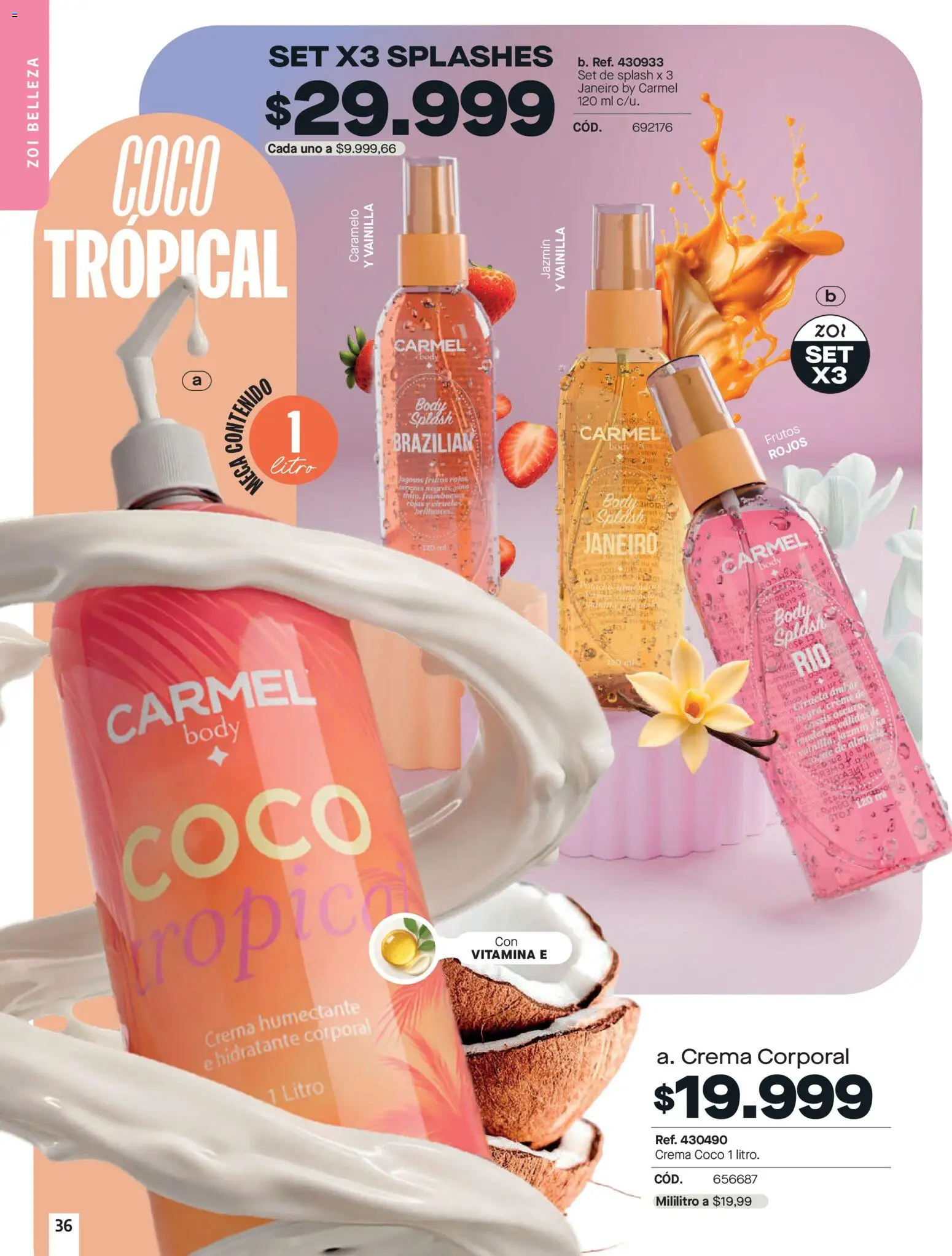 Carmel revista - valida desde el 01.06.2026 | Página: 36 | Productos: Crema, Body, Coco