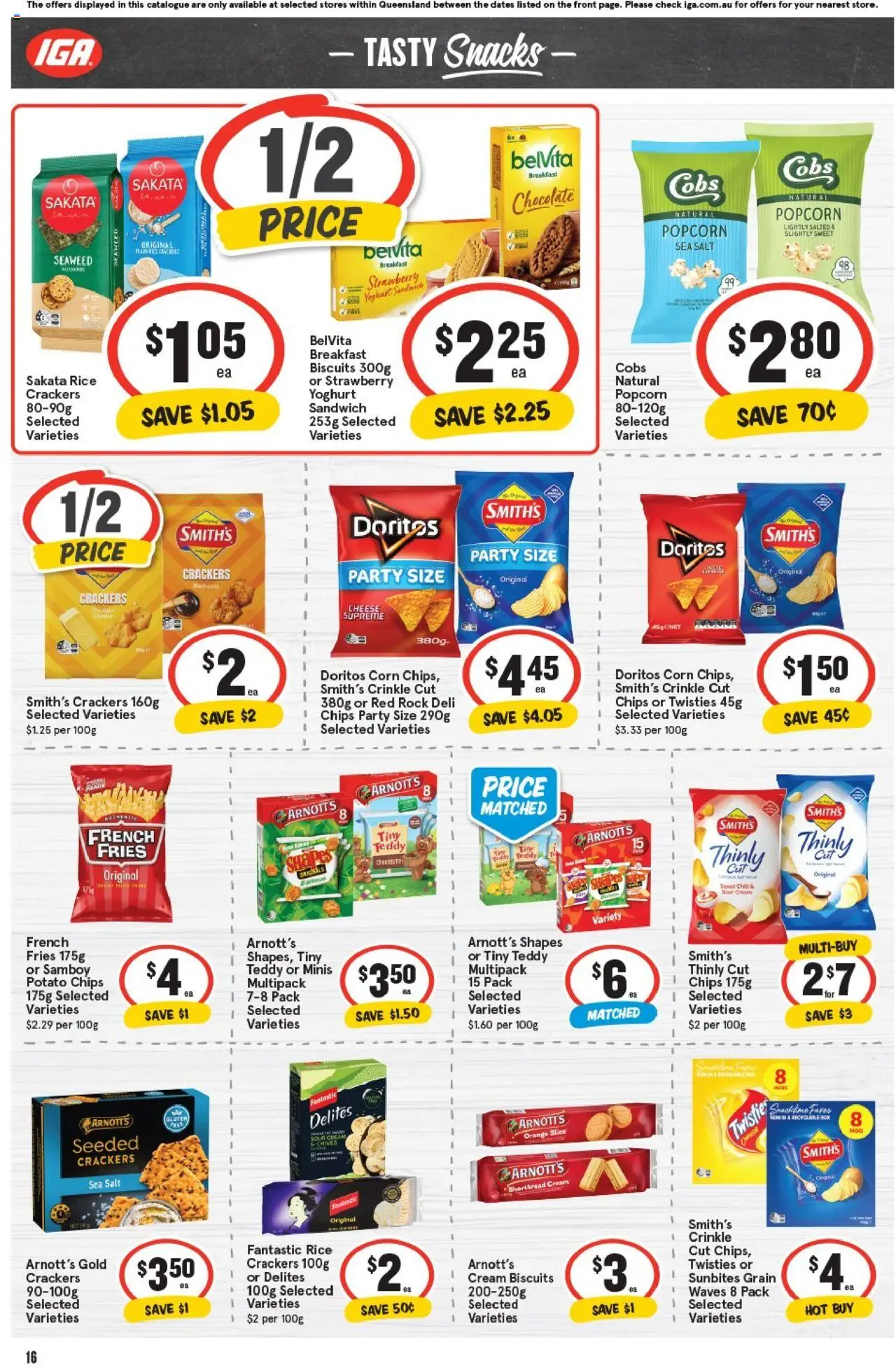 IGA catalogue - valid from 08.10.2025 | Page: 19 | Products: Crackers, Rice, Popcorn, Salt