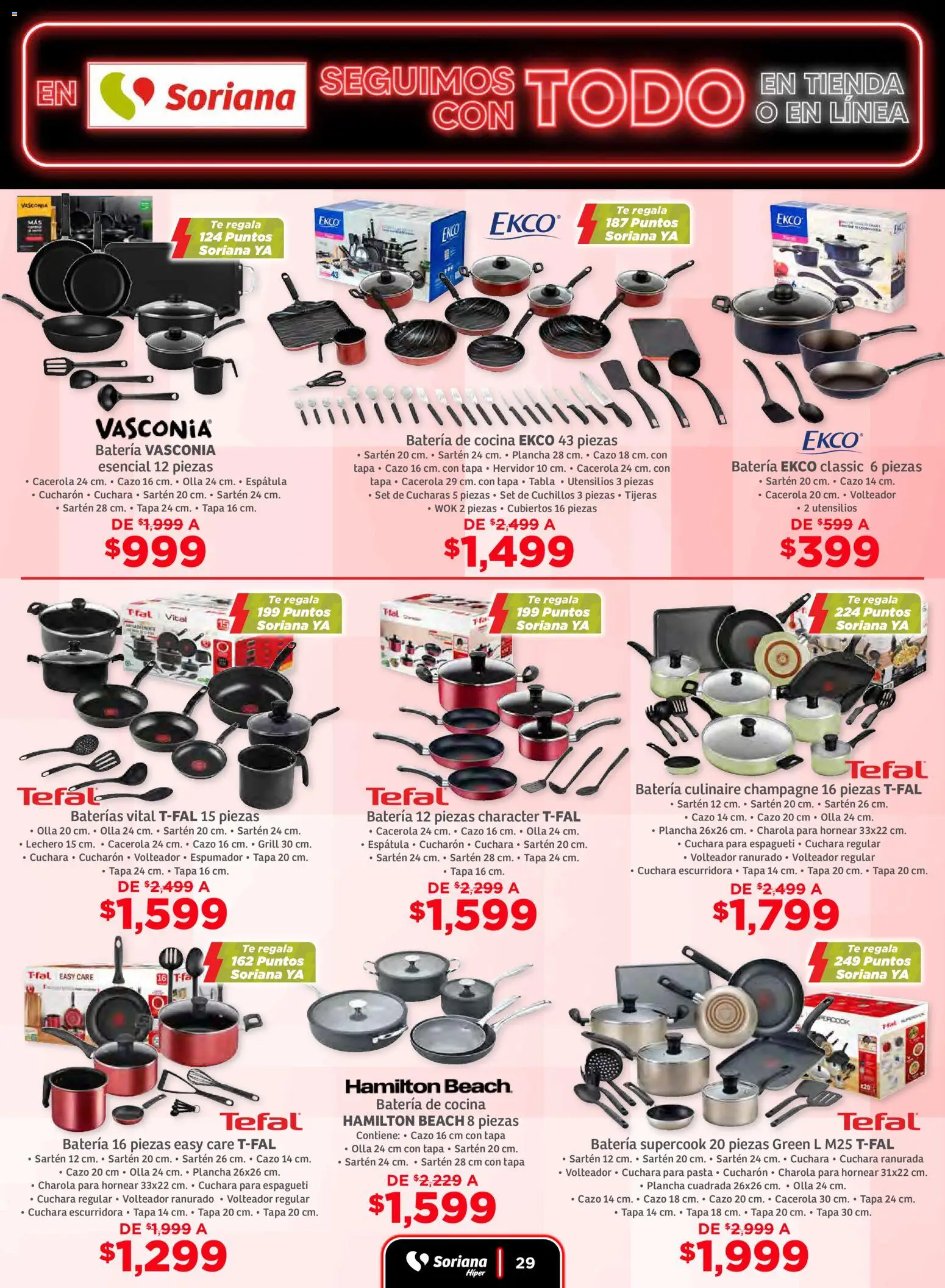Nuevas ofertas de Soriana válidas en toda la República Mexicana desde el 19.11.2025. ¡Encuentra las mejores ofertas en Soriana - Seguimos con todo Súper Nacional! | Página: 29 | Productos: Espátula, Pasta, Cacerola, Plancha
