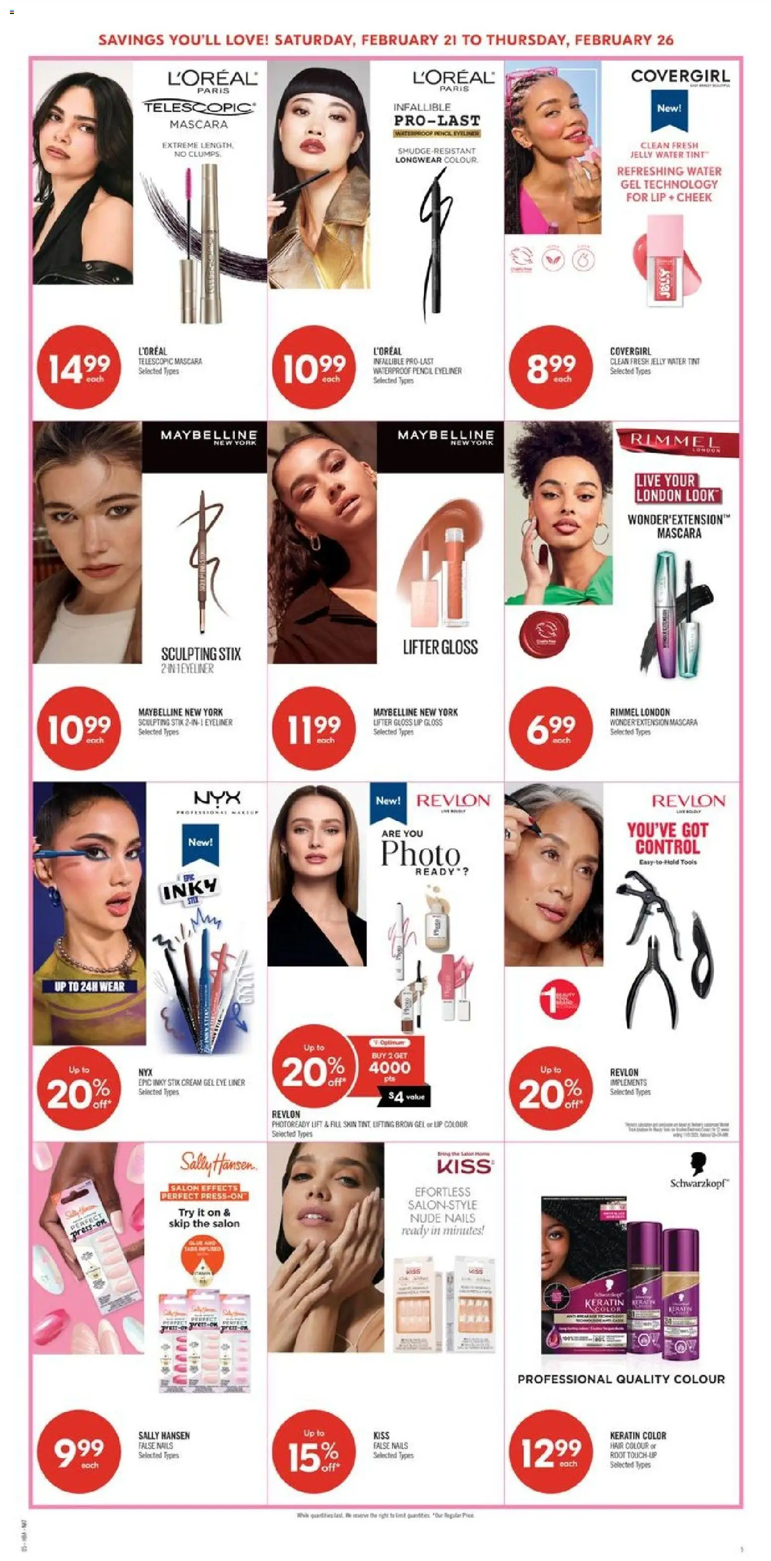Shoppers flyer valid from 20.02.2026 | Page: 13 | Products: Cream, Mascara, Eyeliner, Lip gloss