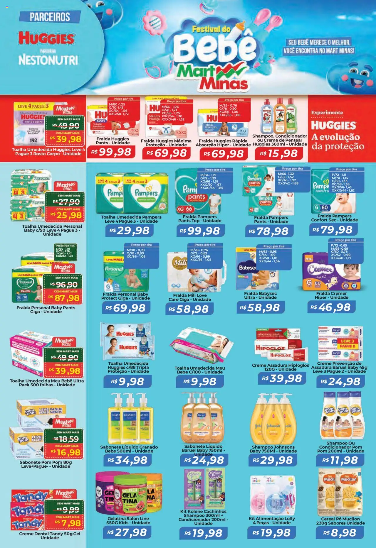 Mart Minas Folheto - válido de 07.08.2025 | Página: 5 | Produtos: Fralda pampers, Pó, Creme, Toalha umedecida