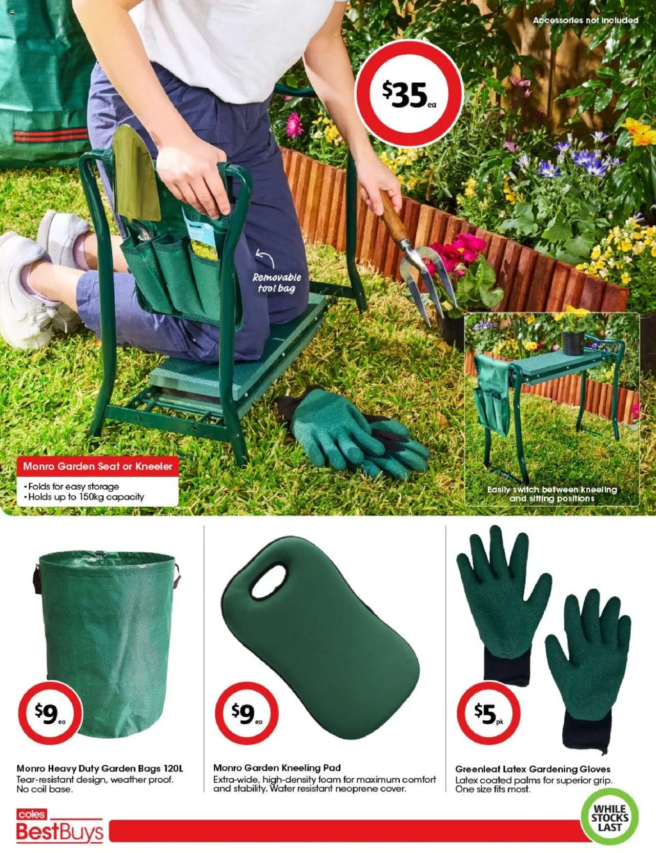 Coles catalogue - valid from 12.09.2025 | Page: 3 | Products: Kneeling pad, Water, Accessories, Bag