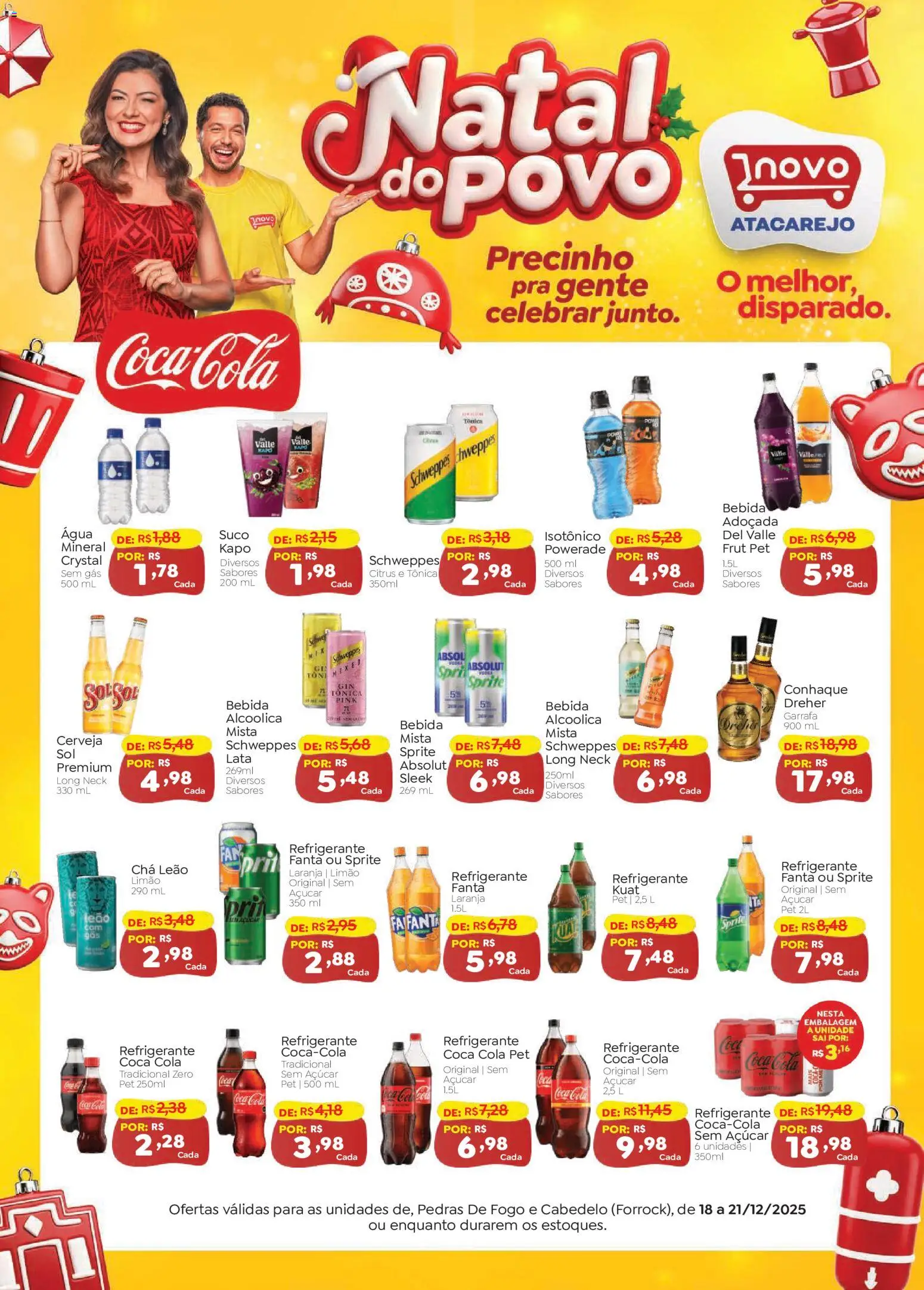 Novo Atacarejo Folheto - válido de 18.12.2025 | Página: 1 | Produtos: Cola, Chá, Bebida, Isotônico
