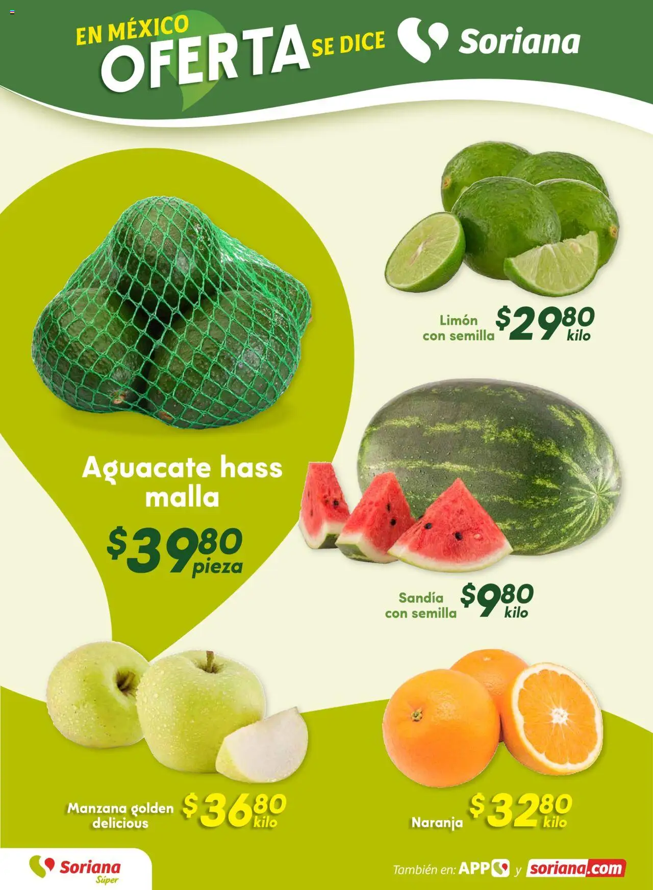 Nuevas ofertas de Soriana válidas en toda la República Mexicana desde el 12.09.2025. ¡Encuentra las mejores ofertas en Soriana - Fin de Semana Súper: Juárez! | Página: 4 | Productos: Manzana, Limón, Aguacate, Malla