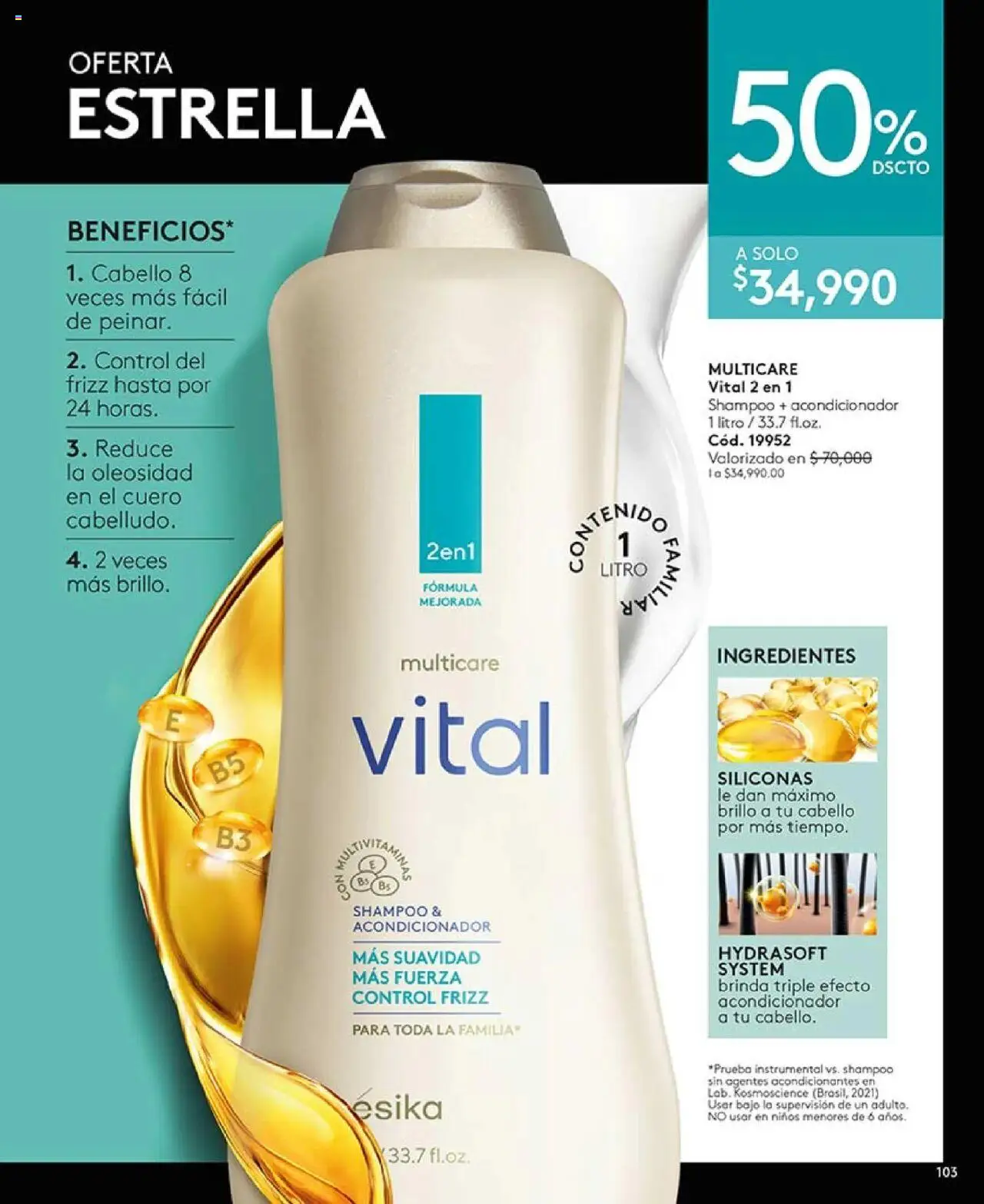 Ésika revista - valida desde el 16.06.2025 | Página: 103 | Productos: Shampoo, Brillo, Acondicionador