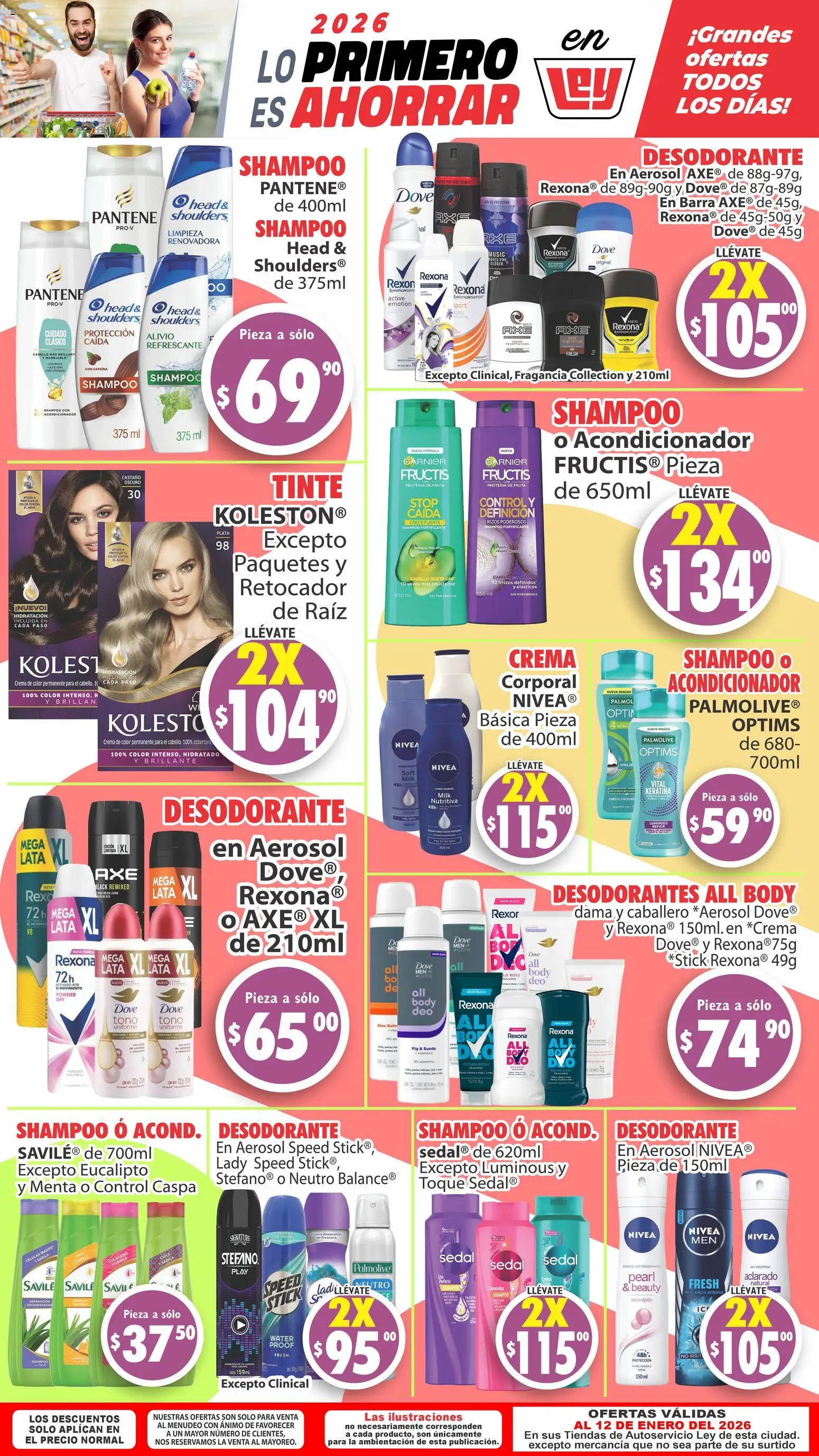 Nuevas ofertas de Casa Ley válidas en toda la República Mexicana desde el 10.01.2026. ¡Encuentra las mejores ofertas en Casa Ley folleto Grandes Ofertas! | Página: 1 | Productos: Desodorante, Crema, Agua, Barra