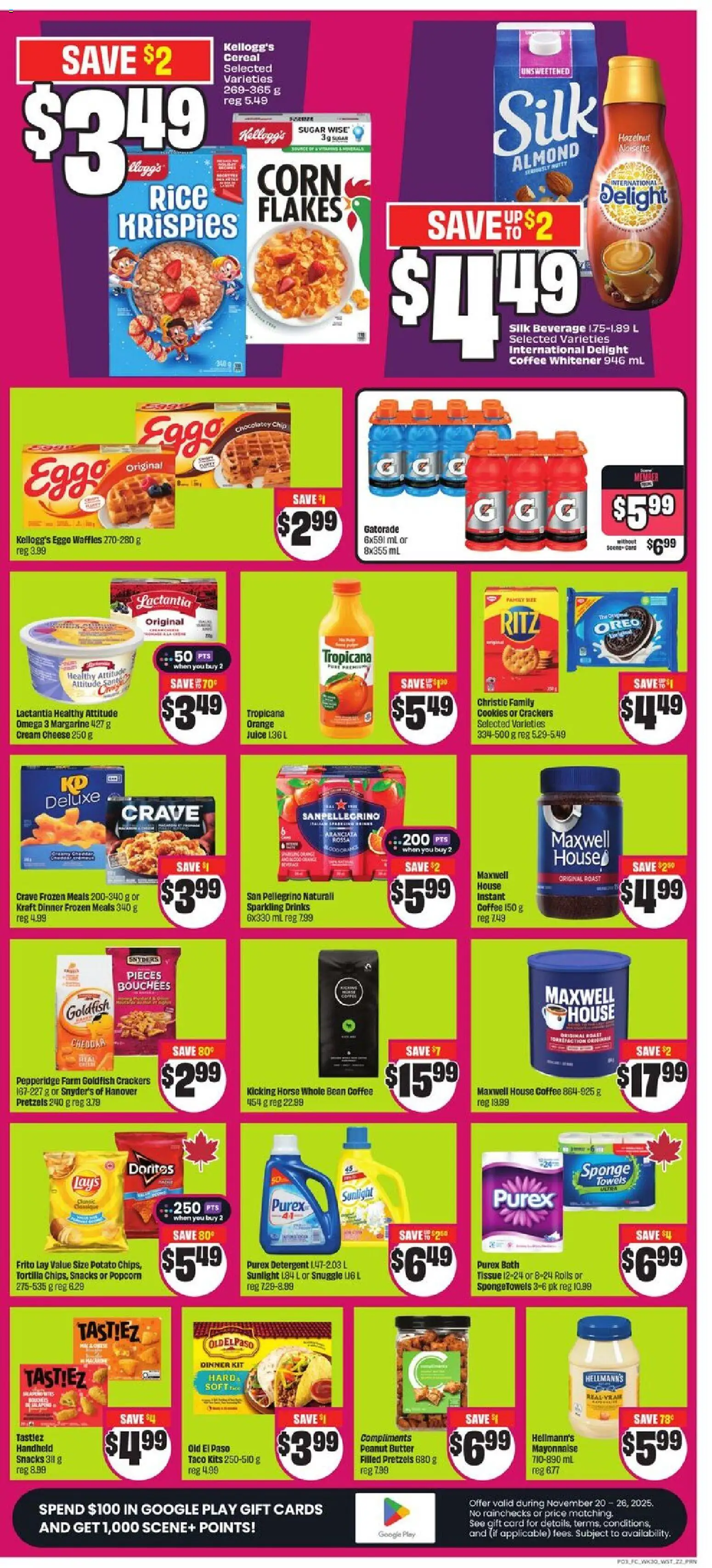 FreshCo flyer valid from 20.11.2025 | Page: 4 | Products: Bath, Cheese, Coffee, Juice
