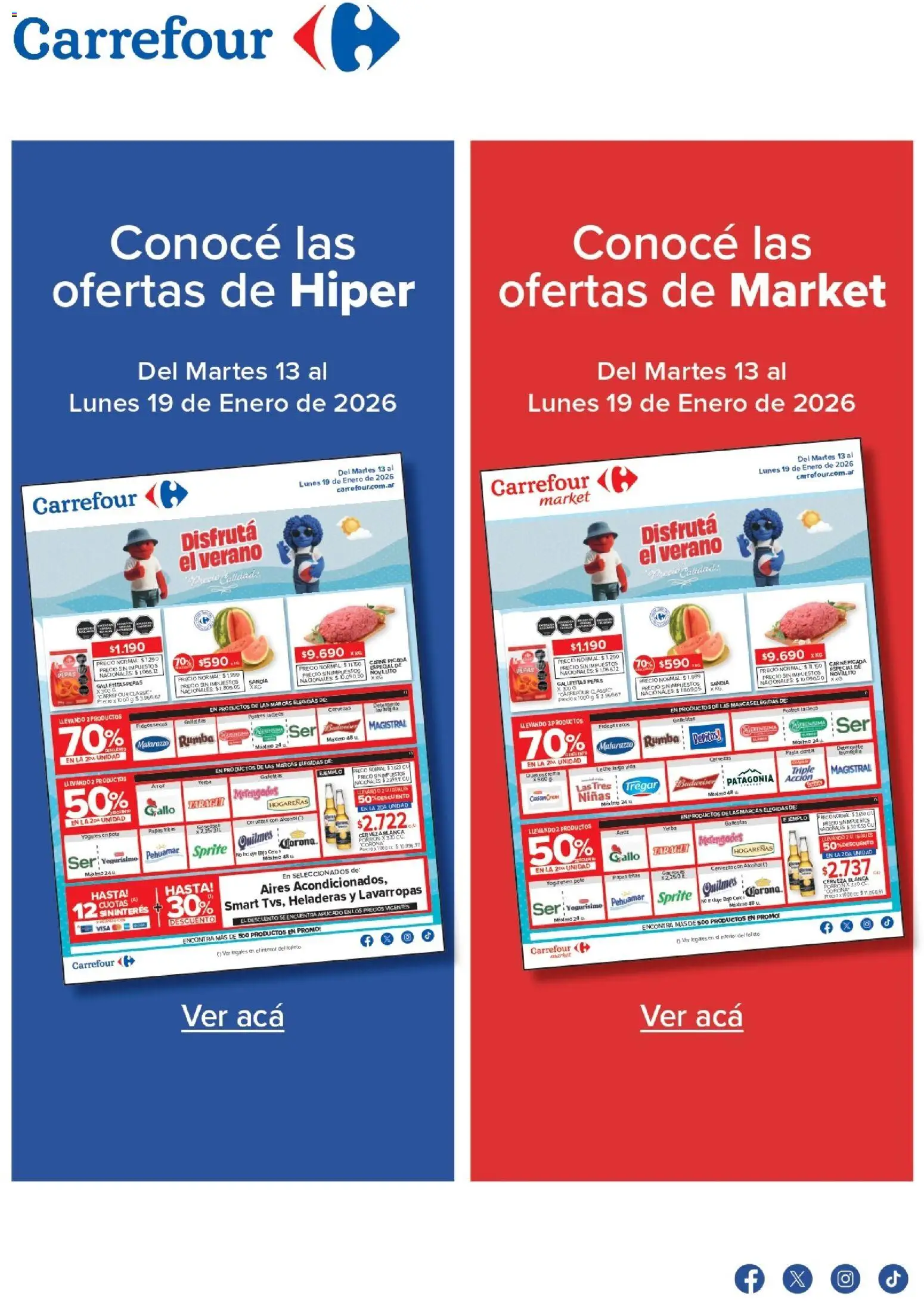 Carrefour ofertas │ válido desde el 13.01.2026 | Página: 1 | Productos: Galletitas, Sandía, Detergente, Cerveza