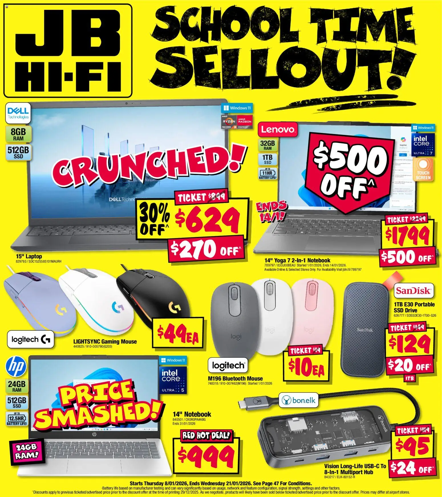 JB Hi-Fi catalogue - valid from 08.01.2026 | Page: 1 | Products: Notebook, Laptop, Portable, Screen