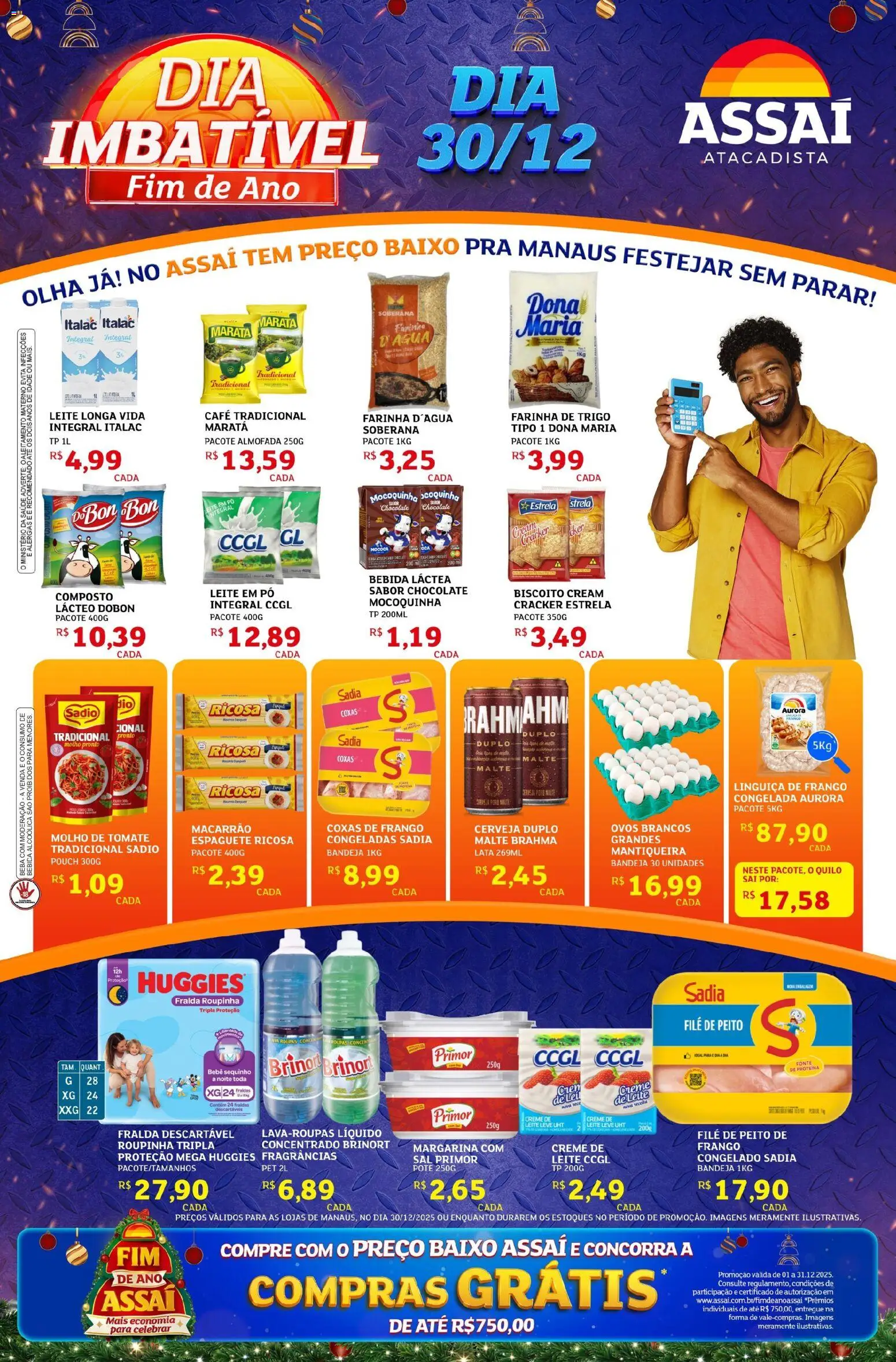 Assaí Atacadista Folheto - válido de 30.12.2025 | Página: 1 | Produtos: Espaguete, Macarrão, Creme, Frango