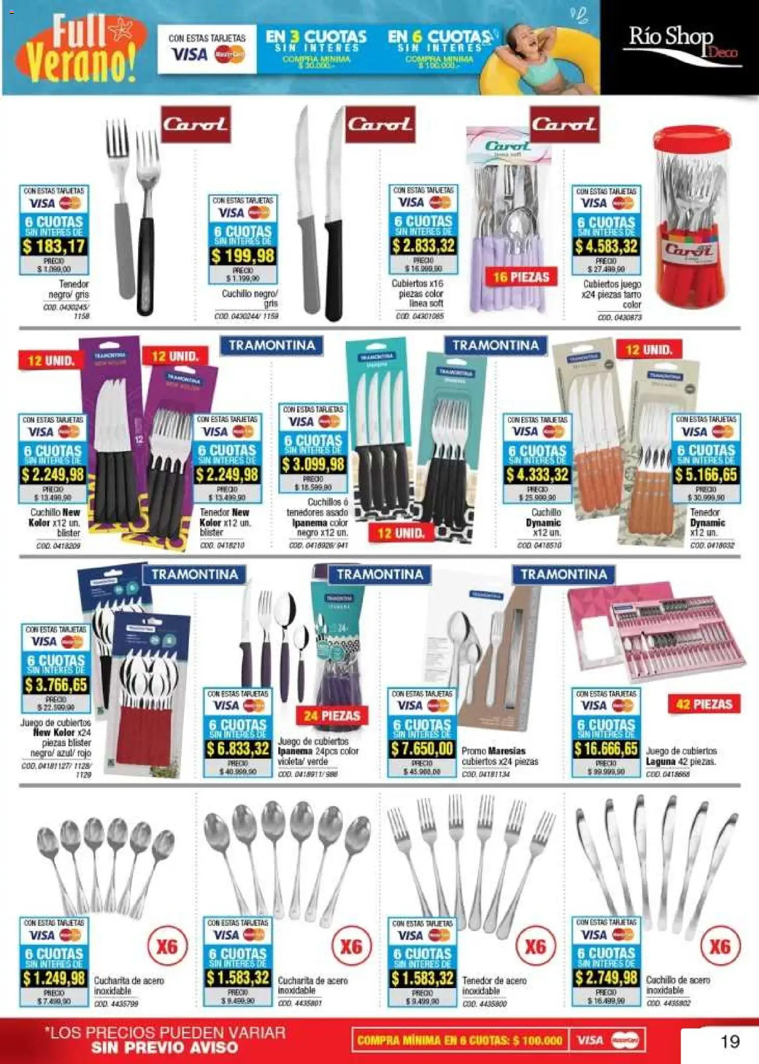 Río Shop Deco catálogo │ válido desde el 02.02.2026 | Página: 19 | Productos: Cuchillo, Tenedor